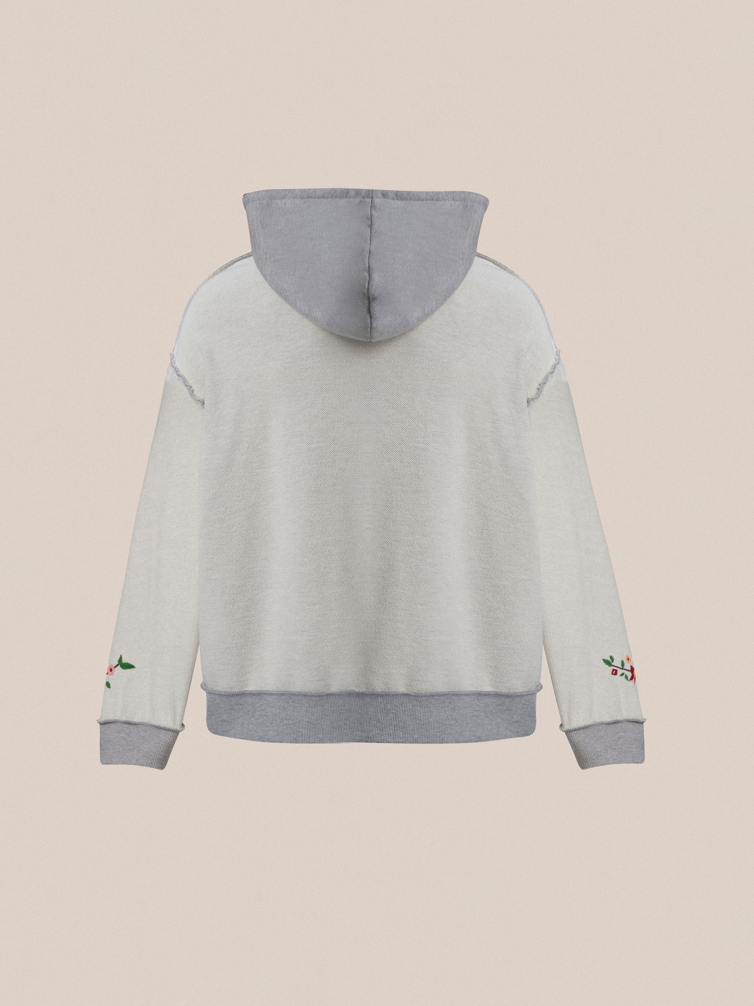 A child's Found Inverse Flower Petal Hoodie with embroidered details, crafted from French terry fabric.