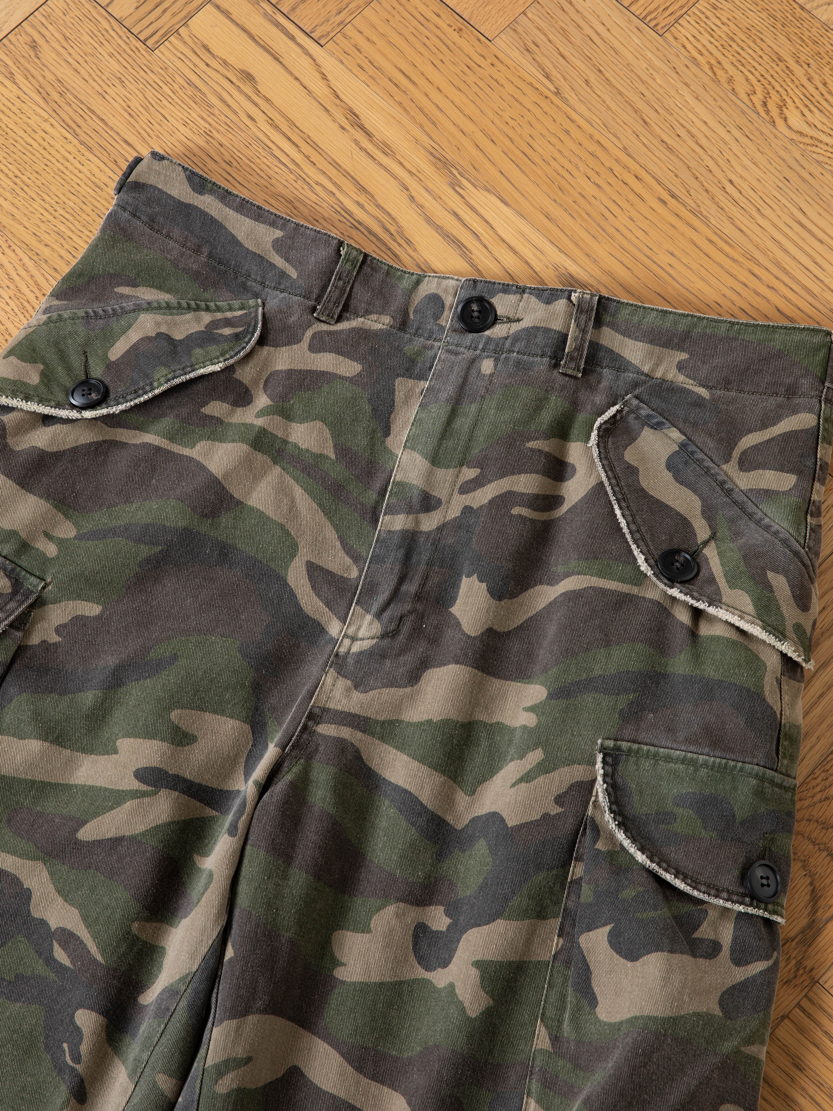 Camouflage Twill Utility Cargo Shorts