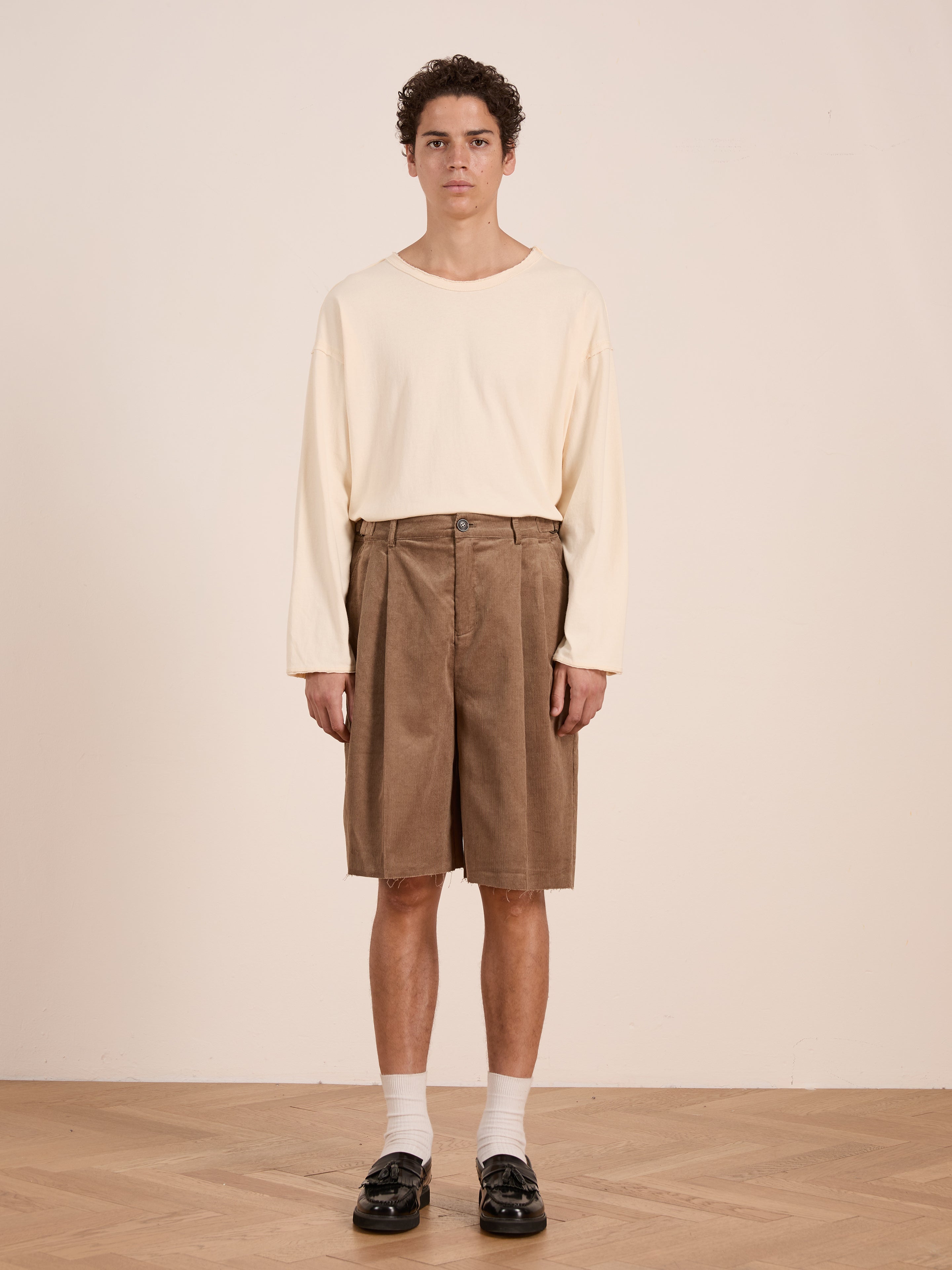 Corduroy Pleated Trouser Shorts