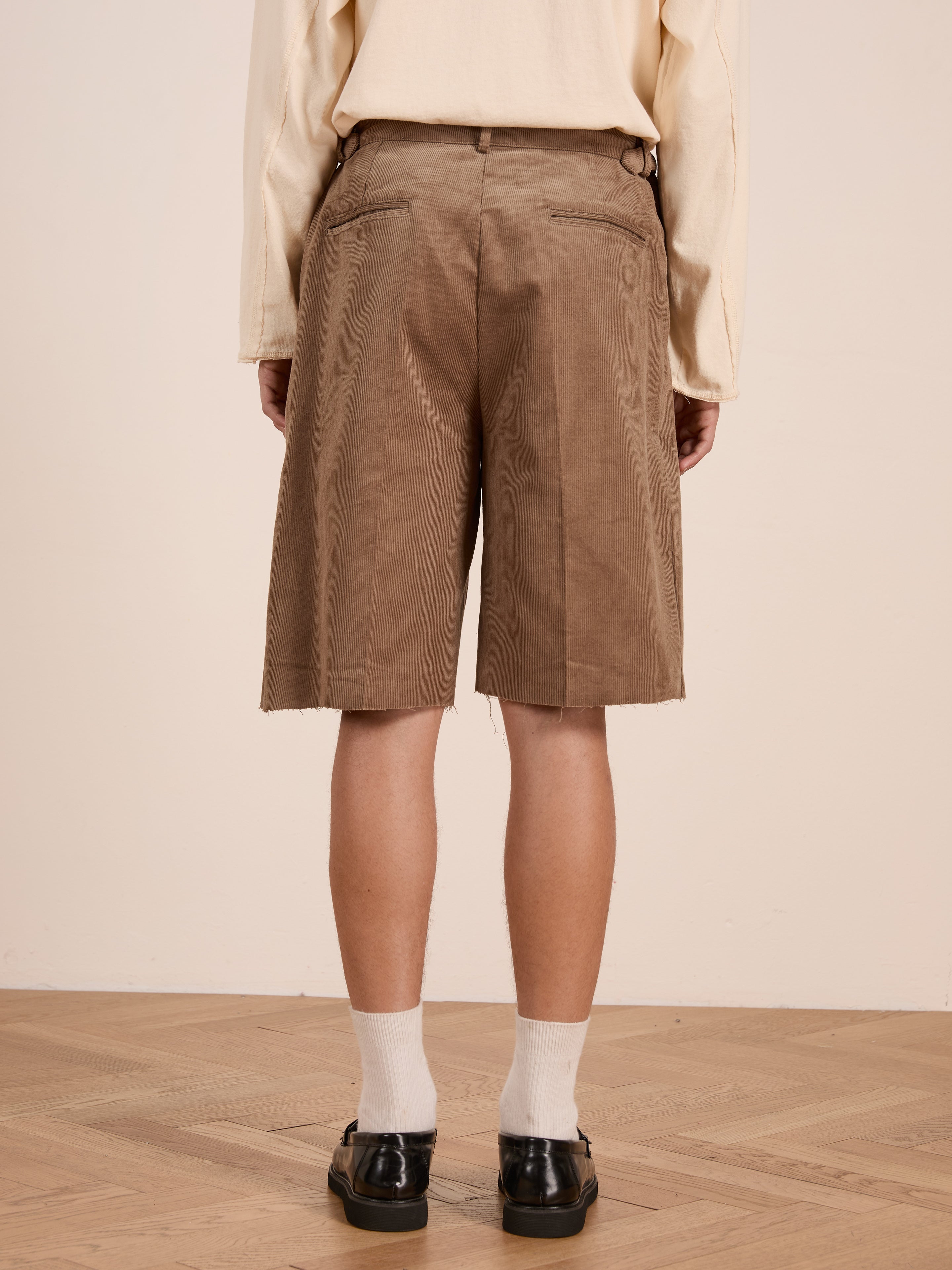 Corduroy Pleated Trouser Shorts