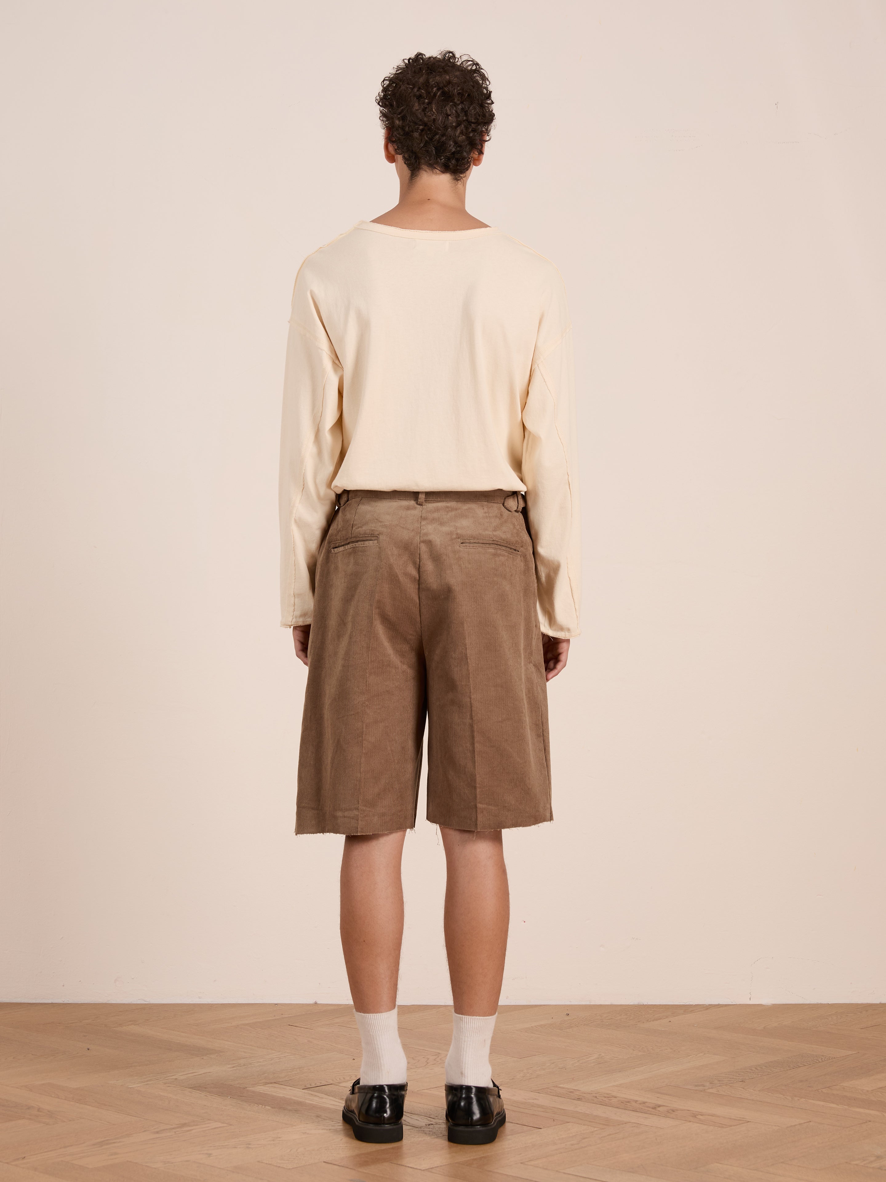 Corduroy Pleated Trouser Shorts