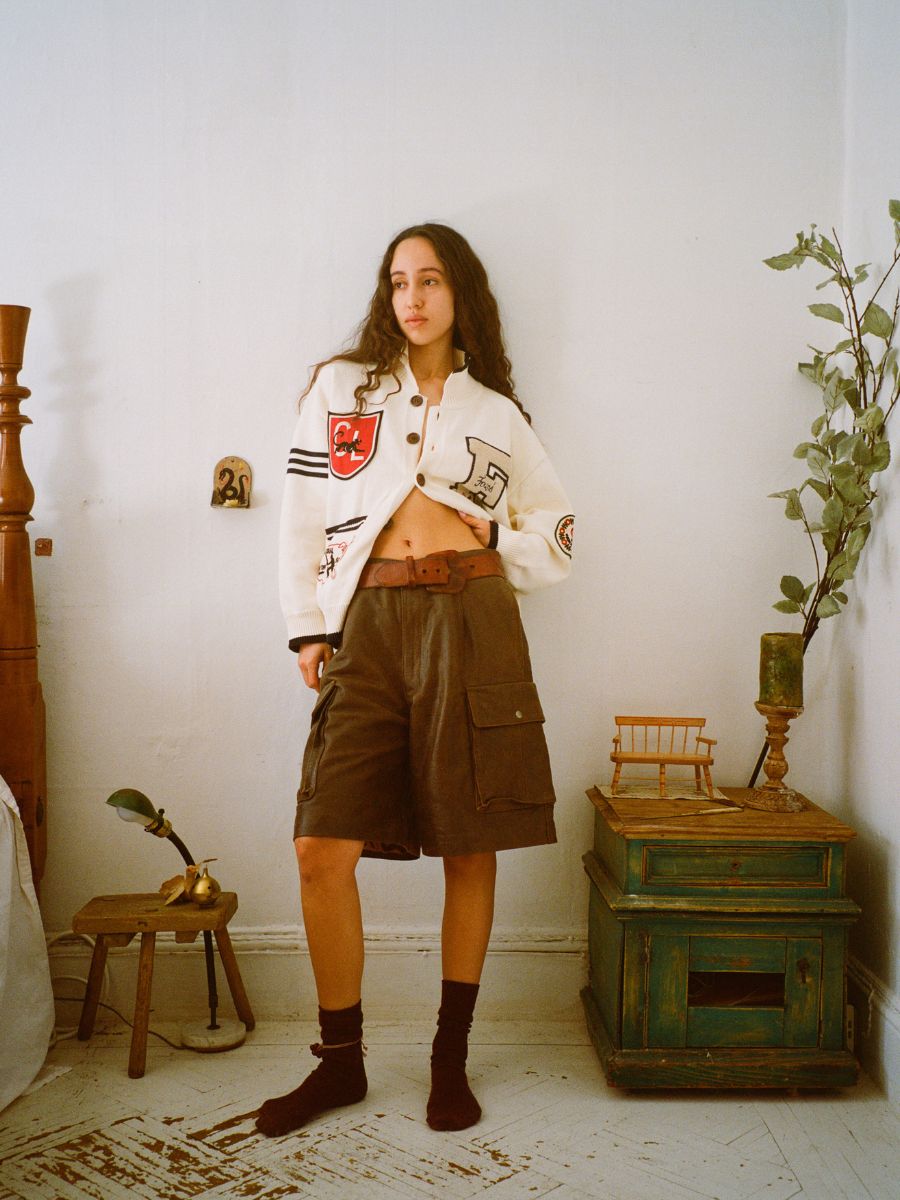 Dusk Distressed Genuine Leather Cargo Shorts