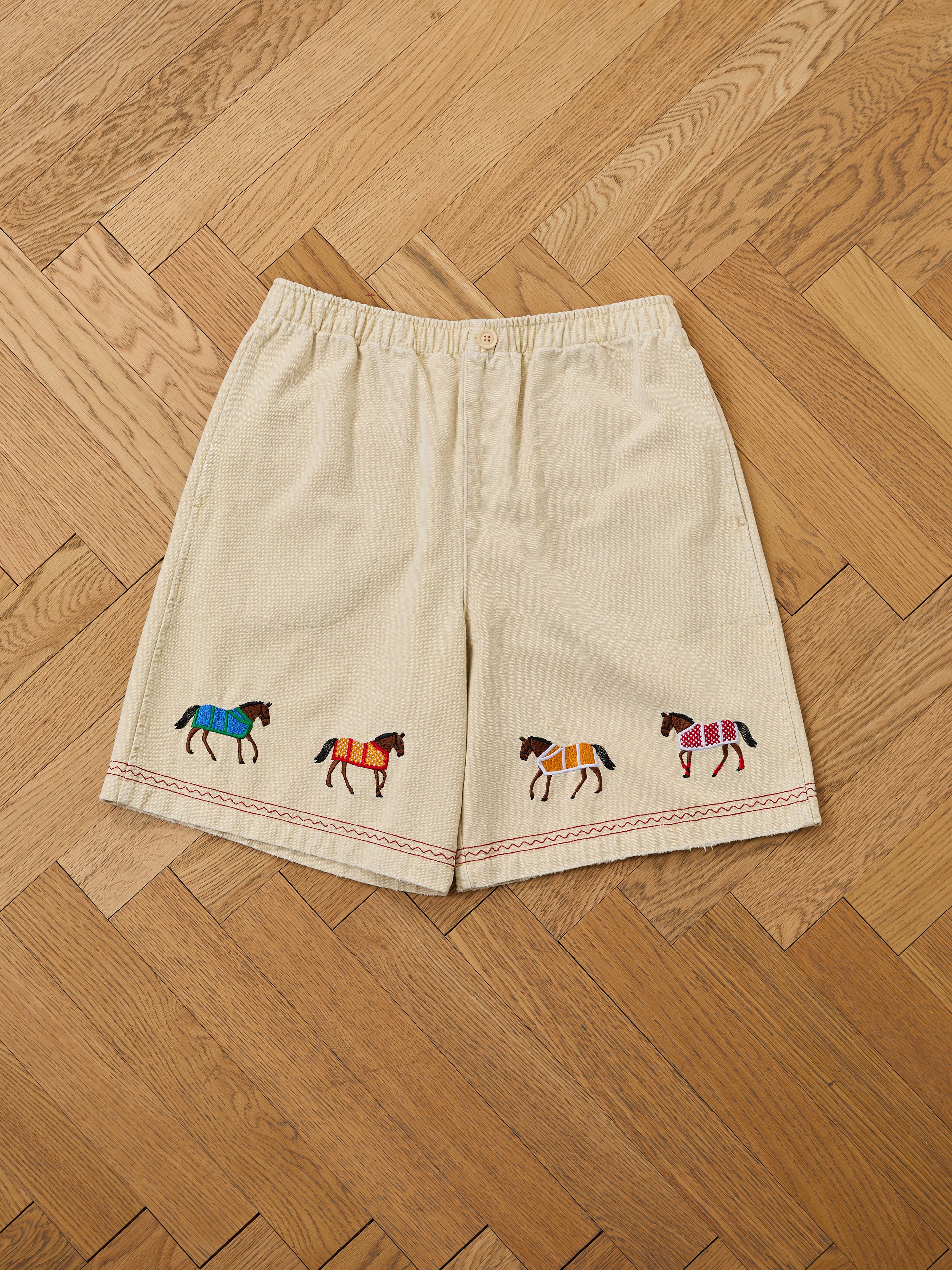 Embroidered Horse Shorts