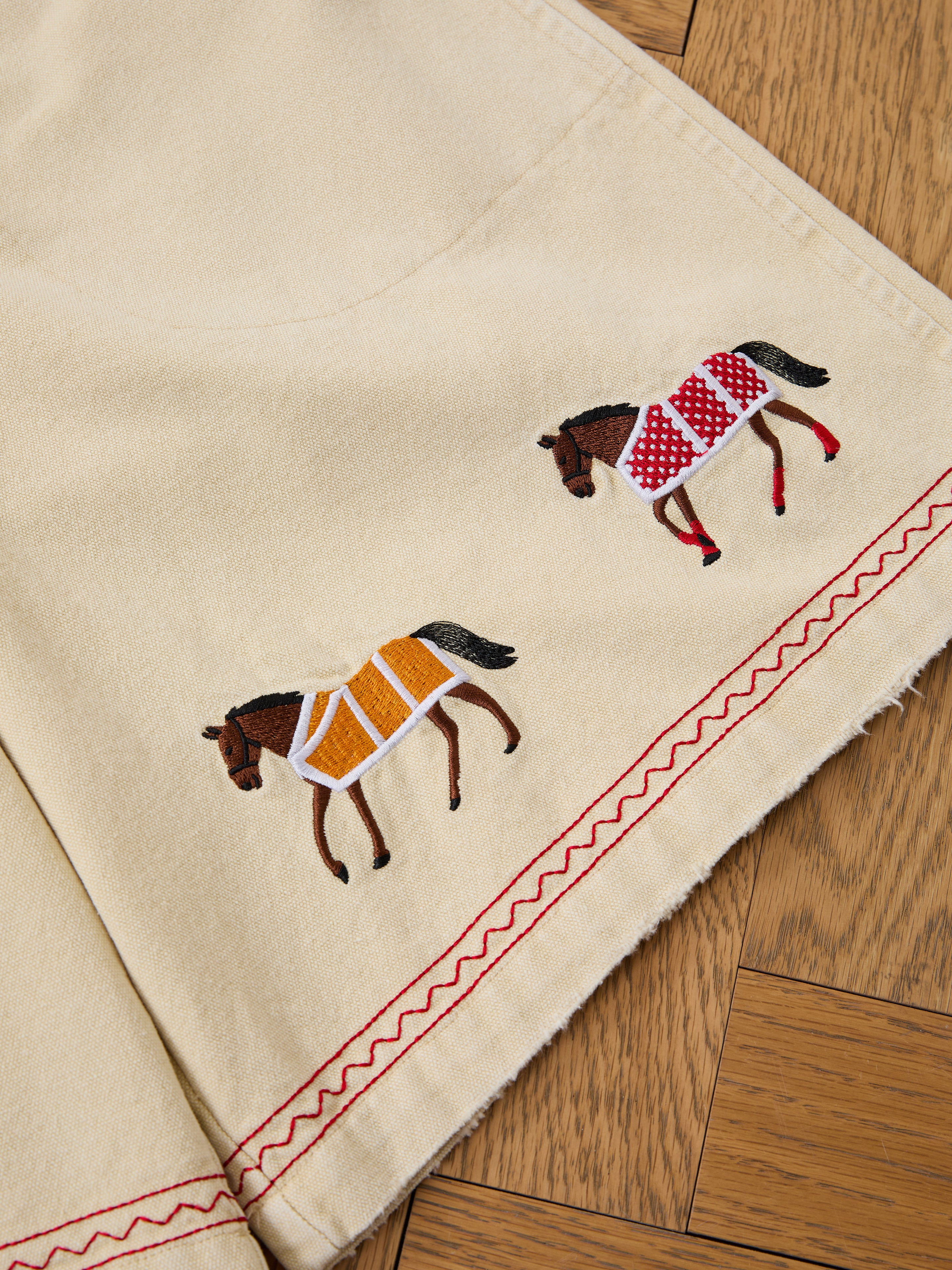 Embroidered Horse Shorts