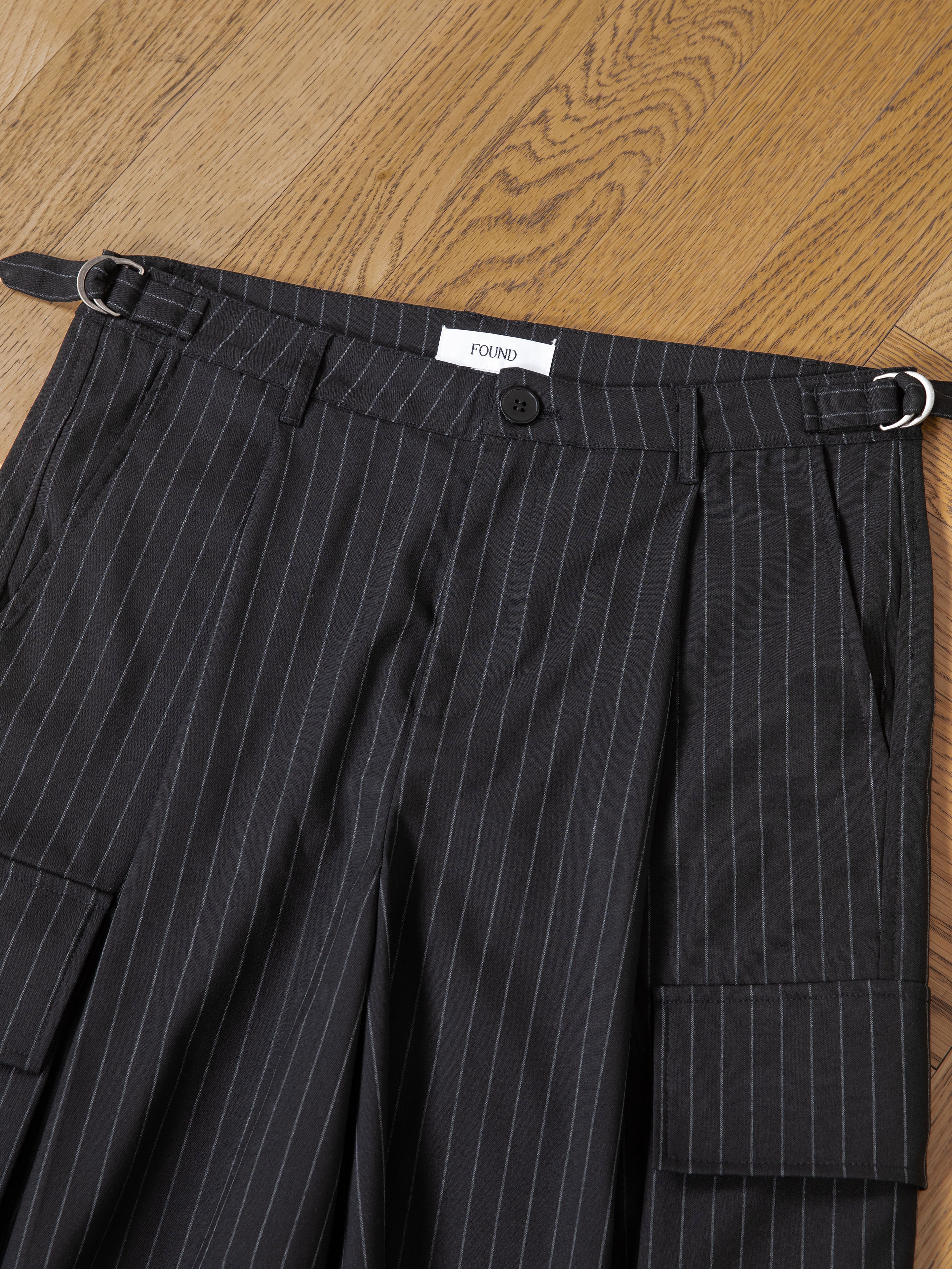 Hava Pinstripe Pleated Cargo Trouser Shorts