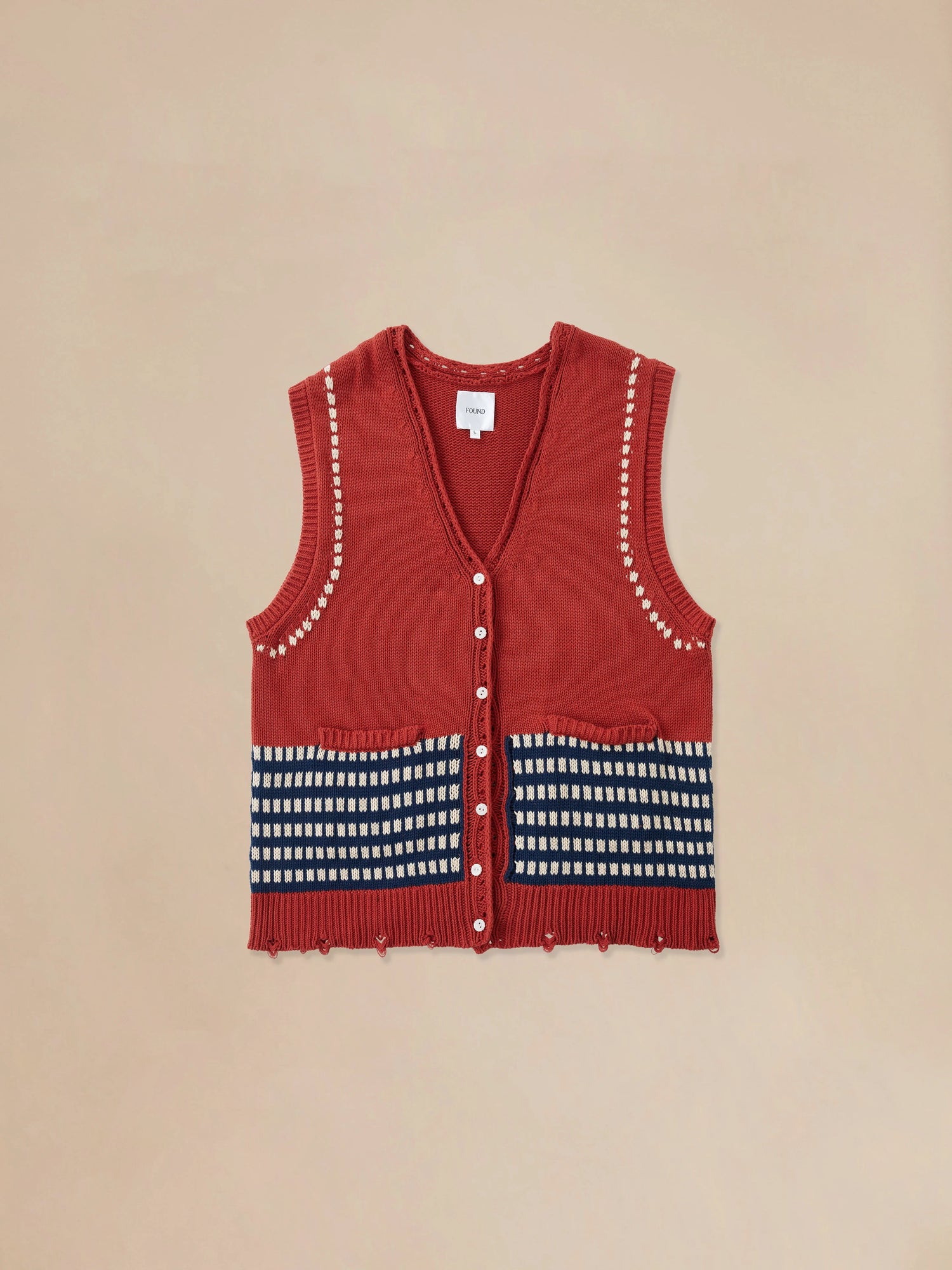 An Found Homestead Check Sweater Knit Vest