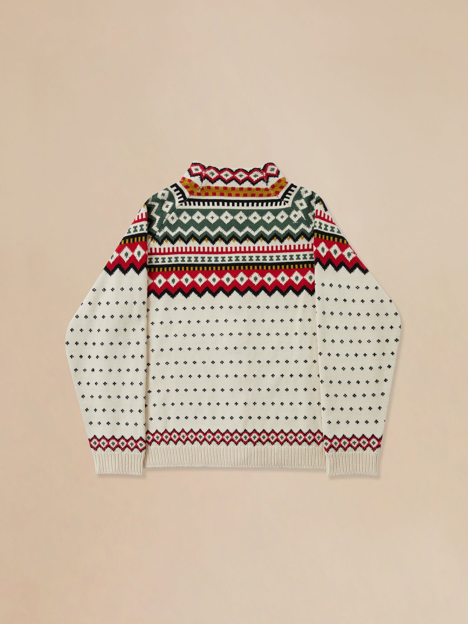 Pre-order a Harwan Isles sweater in white with a colorful pattern from Found.