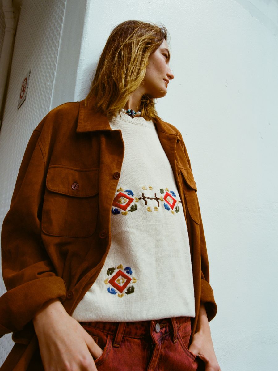 Knit Flower Petal Tee