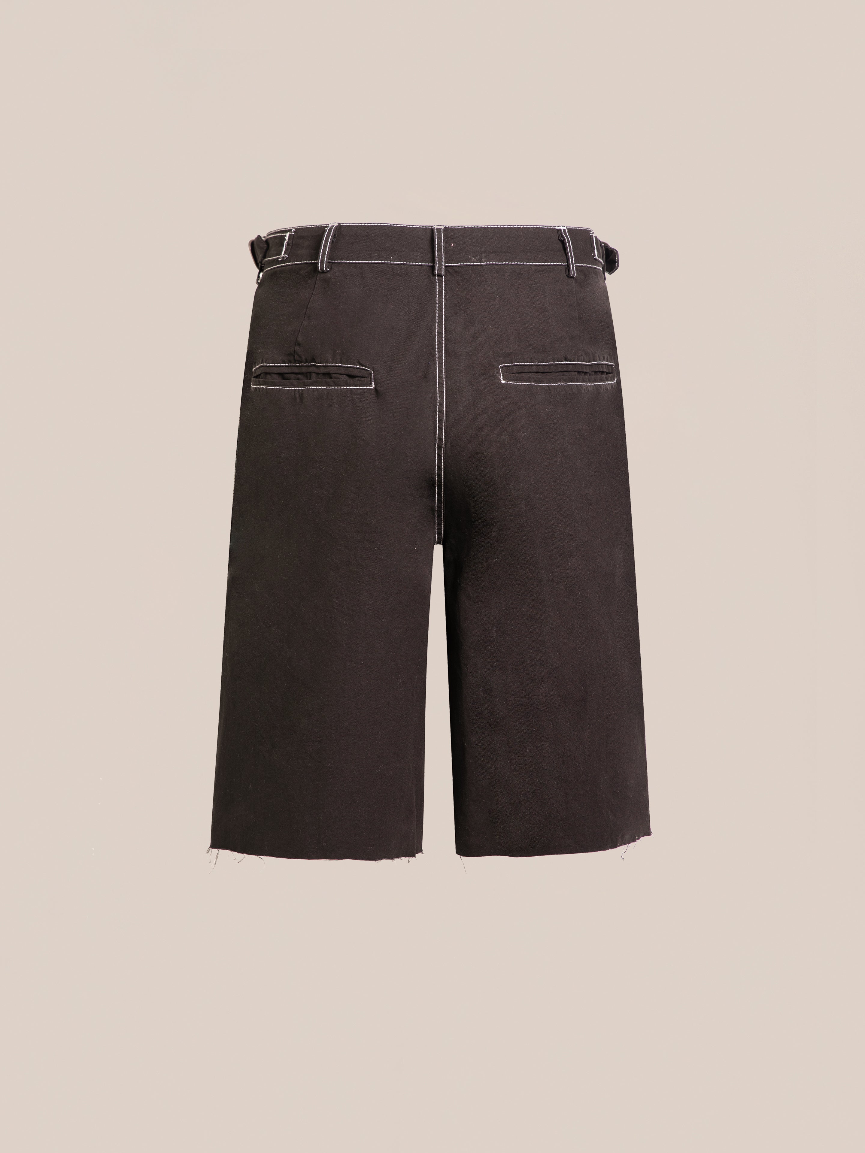 Lucca Black Contrast Pocket Trouser Shorts