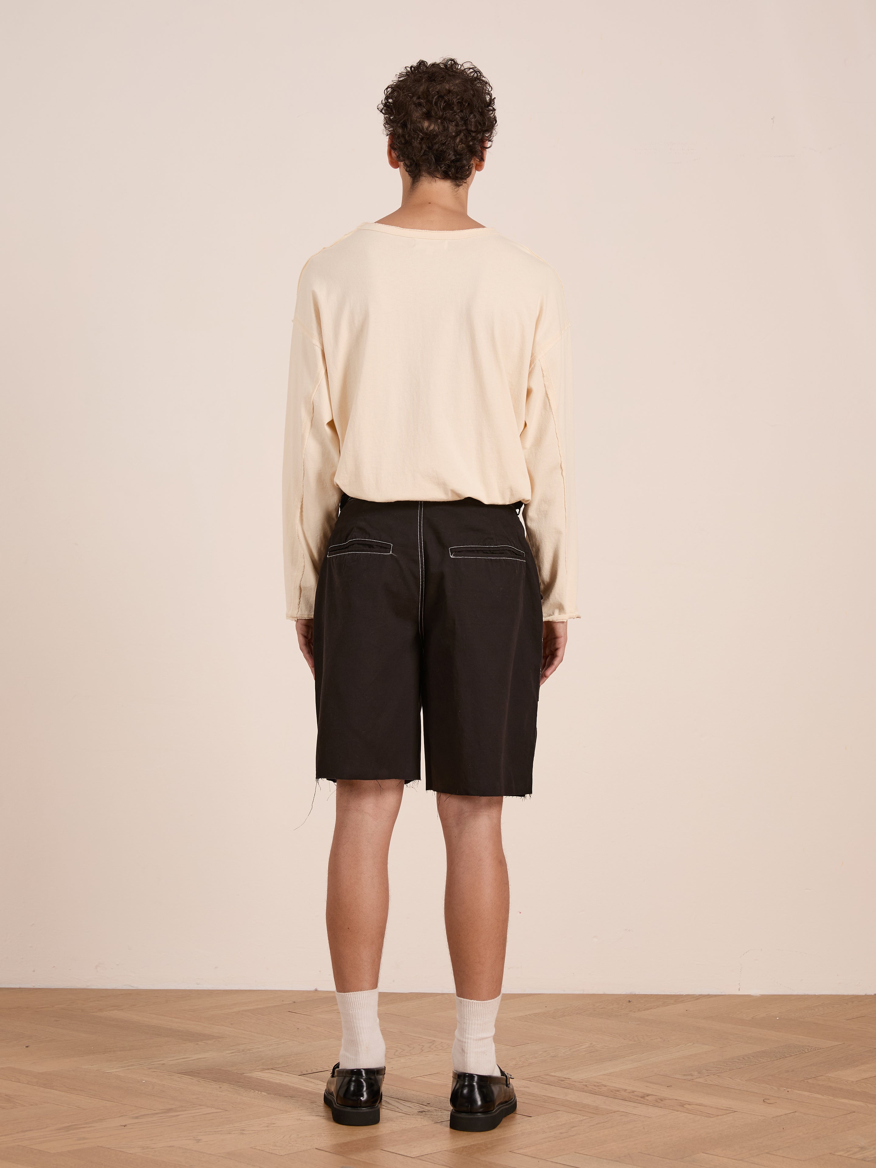 Lucca Black Contrast Pocket Trouser Shorts