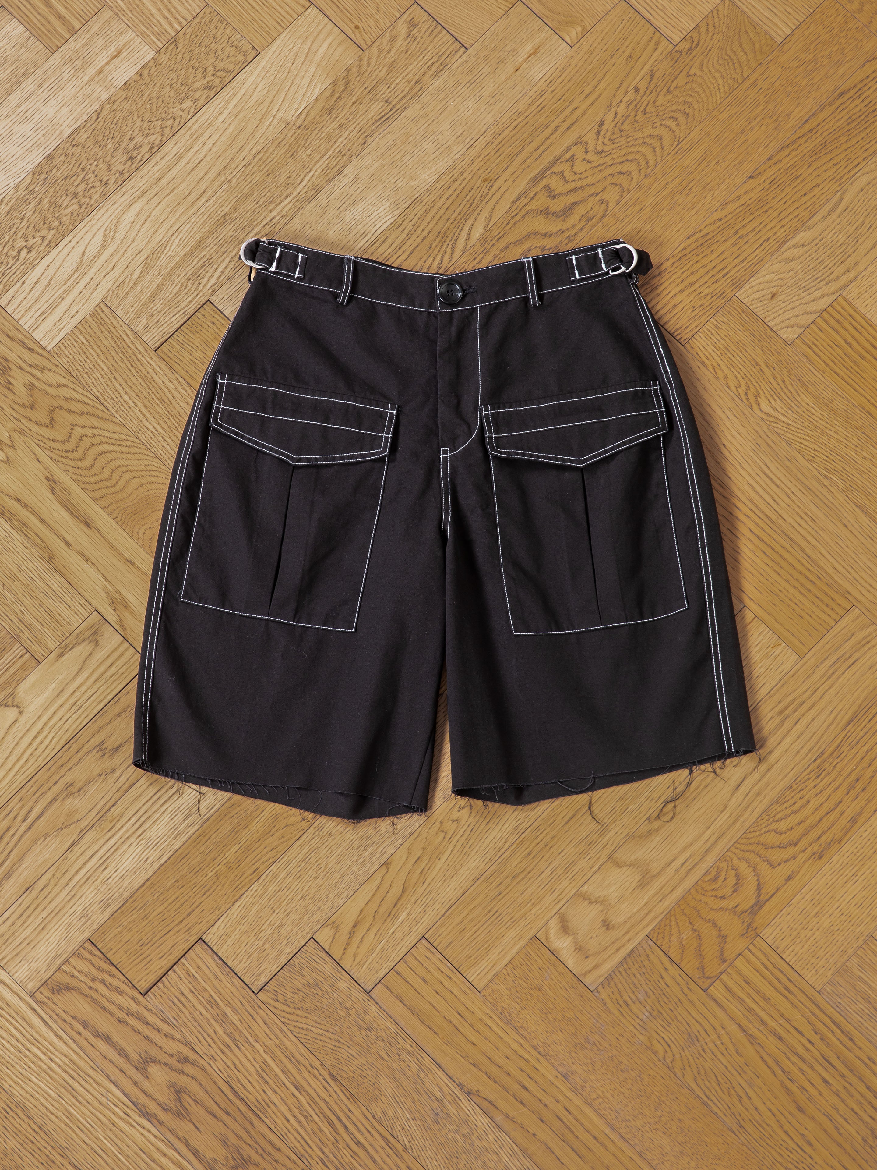 Lucca Black Contrast Pocket Trouser Shorts