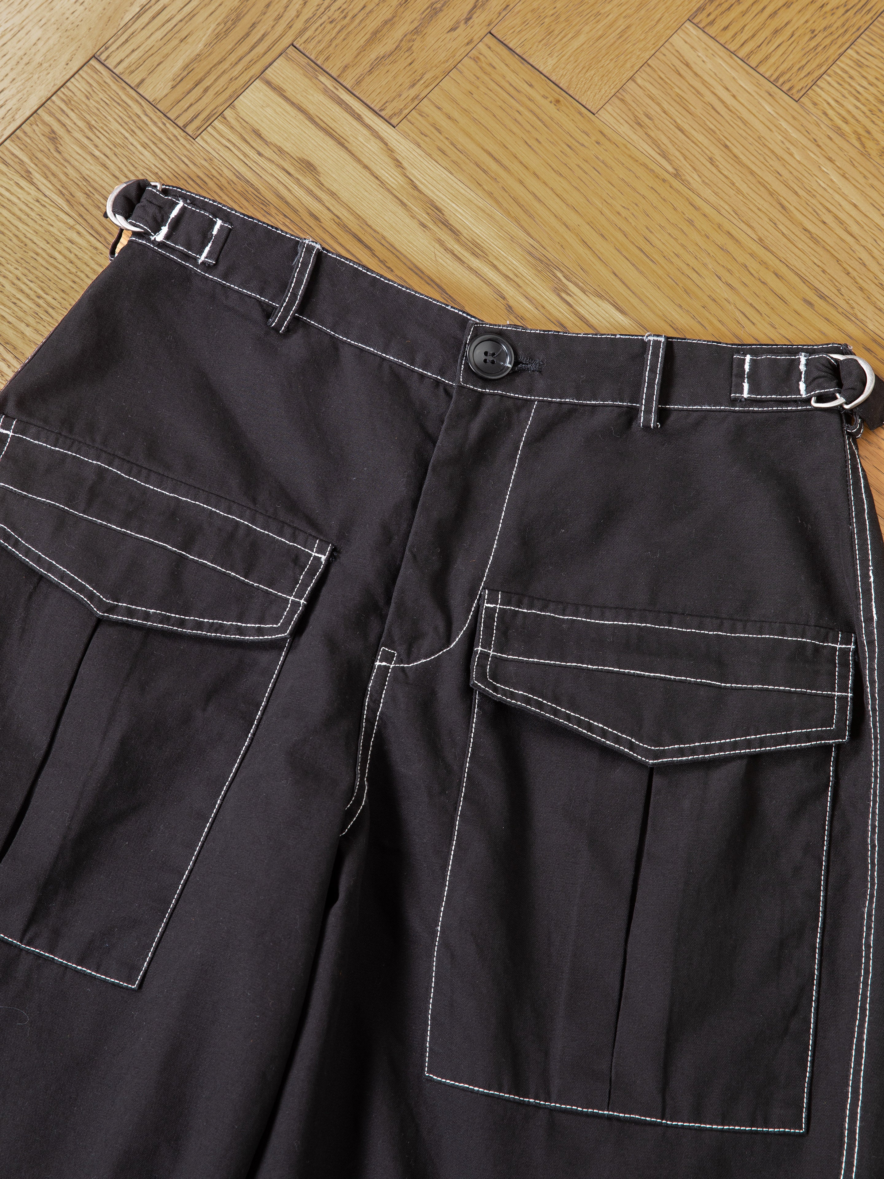 Lucca Black Contrast Pocket Trouser Shorts