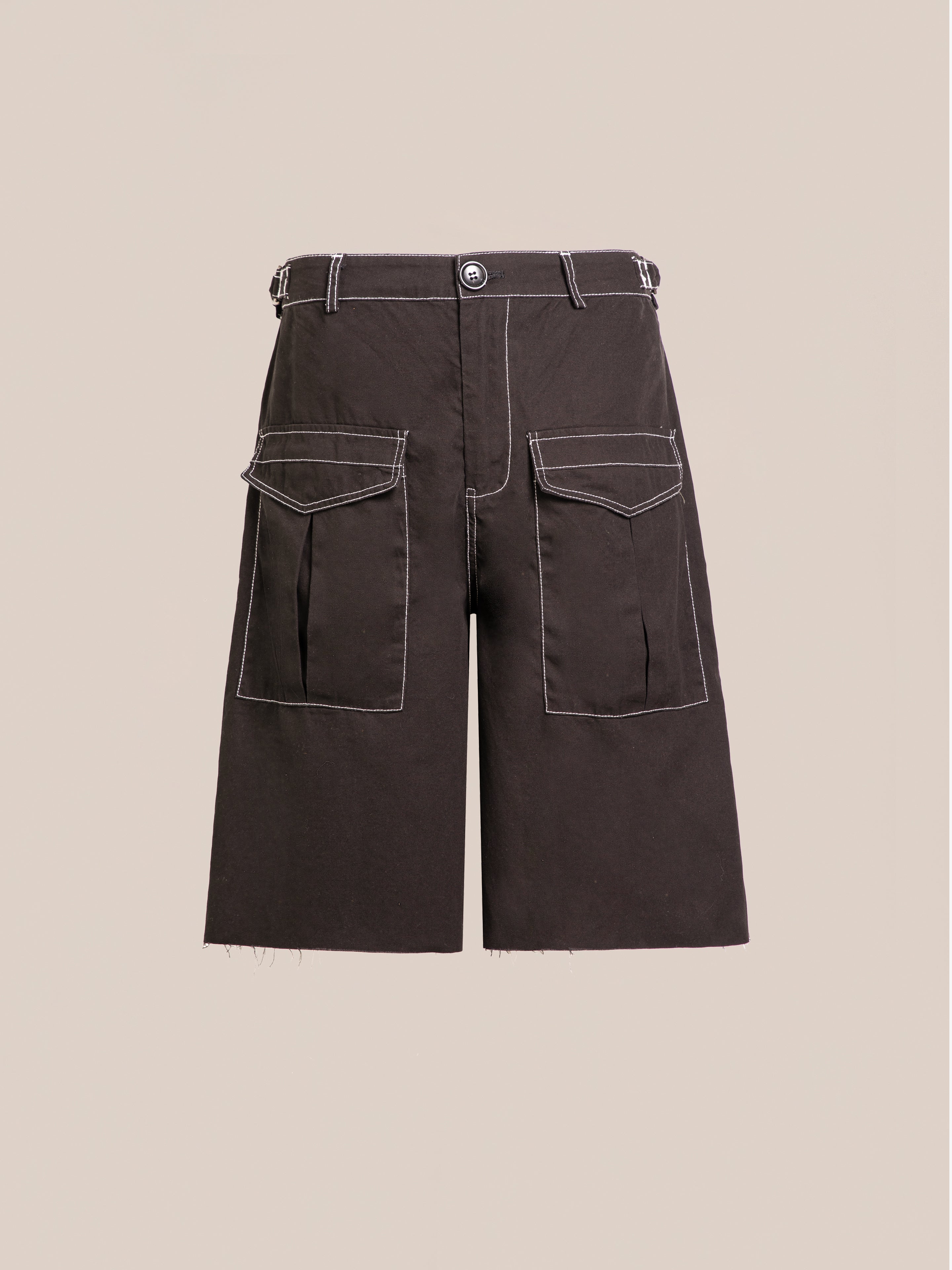 Lucca Black Contrast Pocket Trouser Shorts