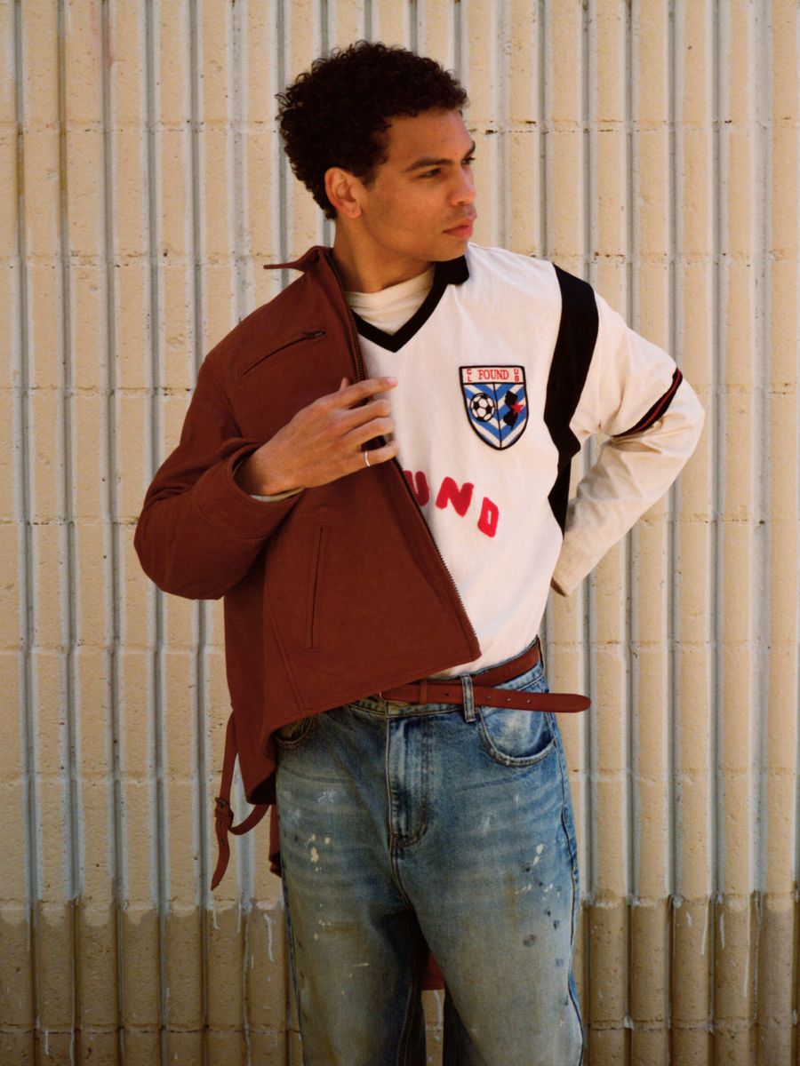 Marlboro Sun Faded Leather Racer Jacket
