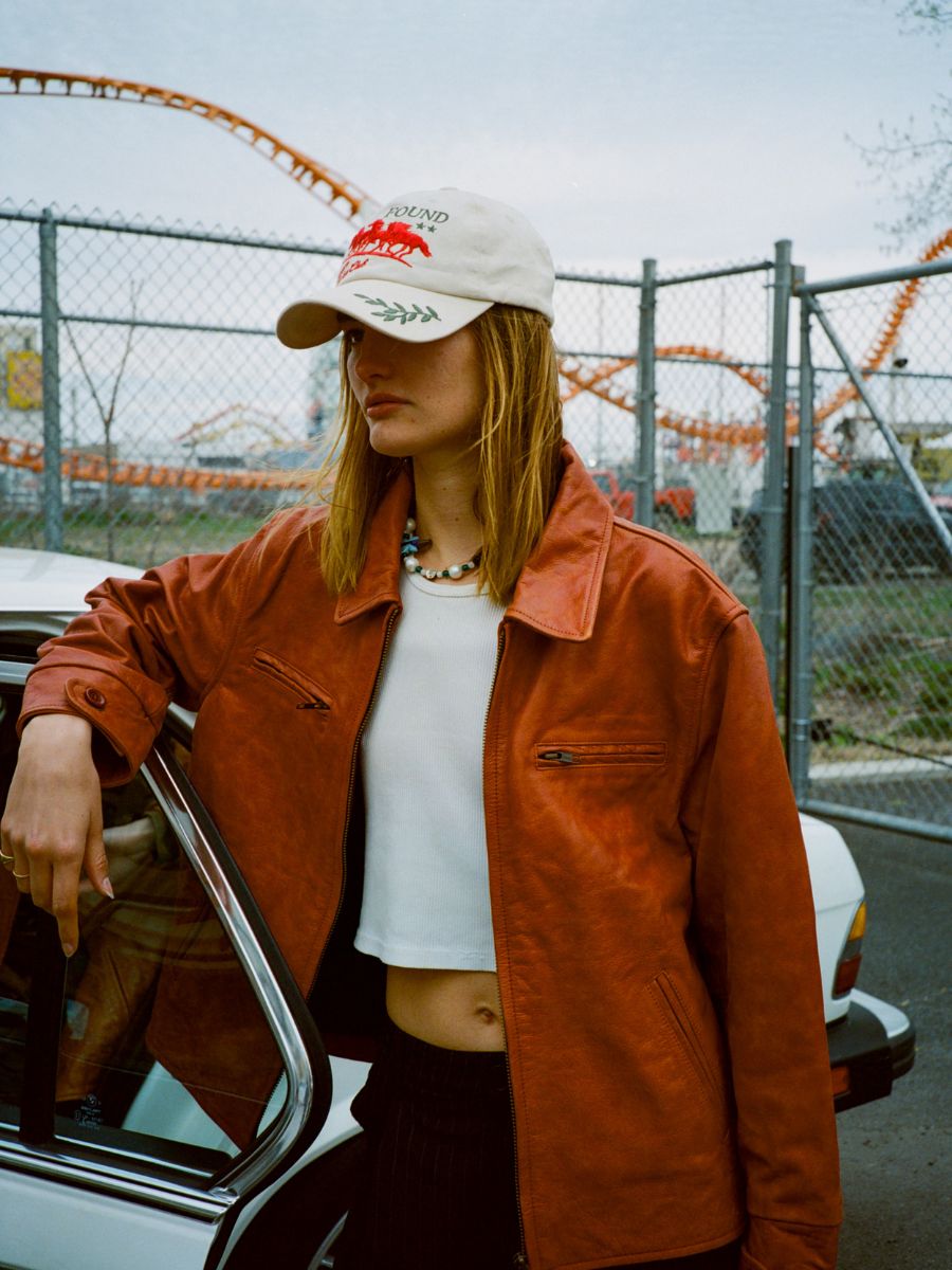 Marlboro Sun Faded Leather Racer Jacket