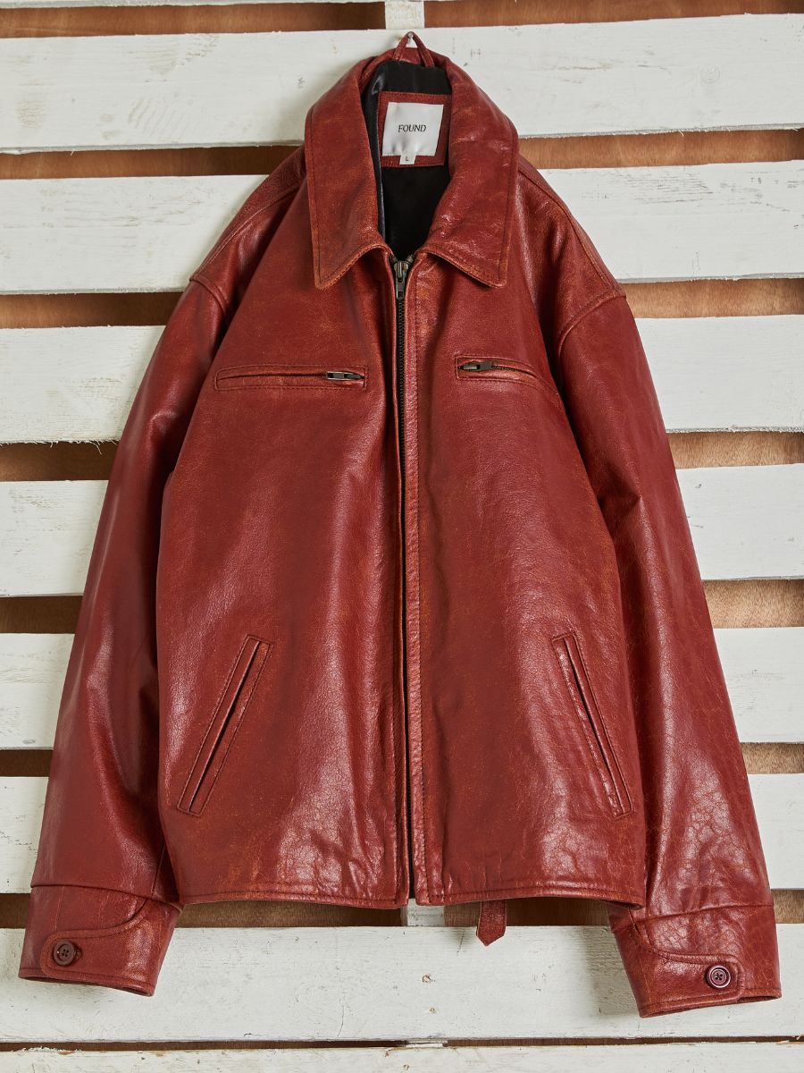 Marlboro Sun Faded Leather Racer Jacket