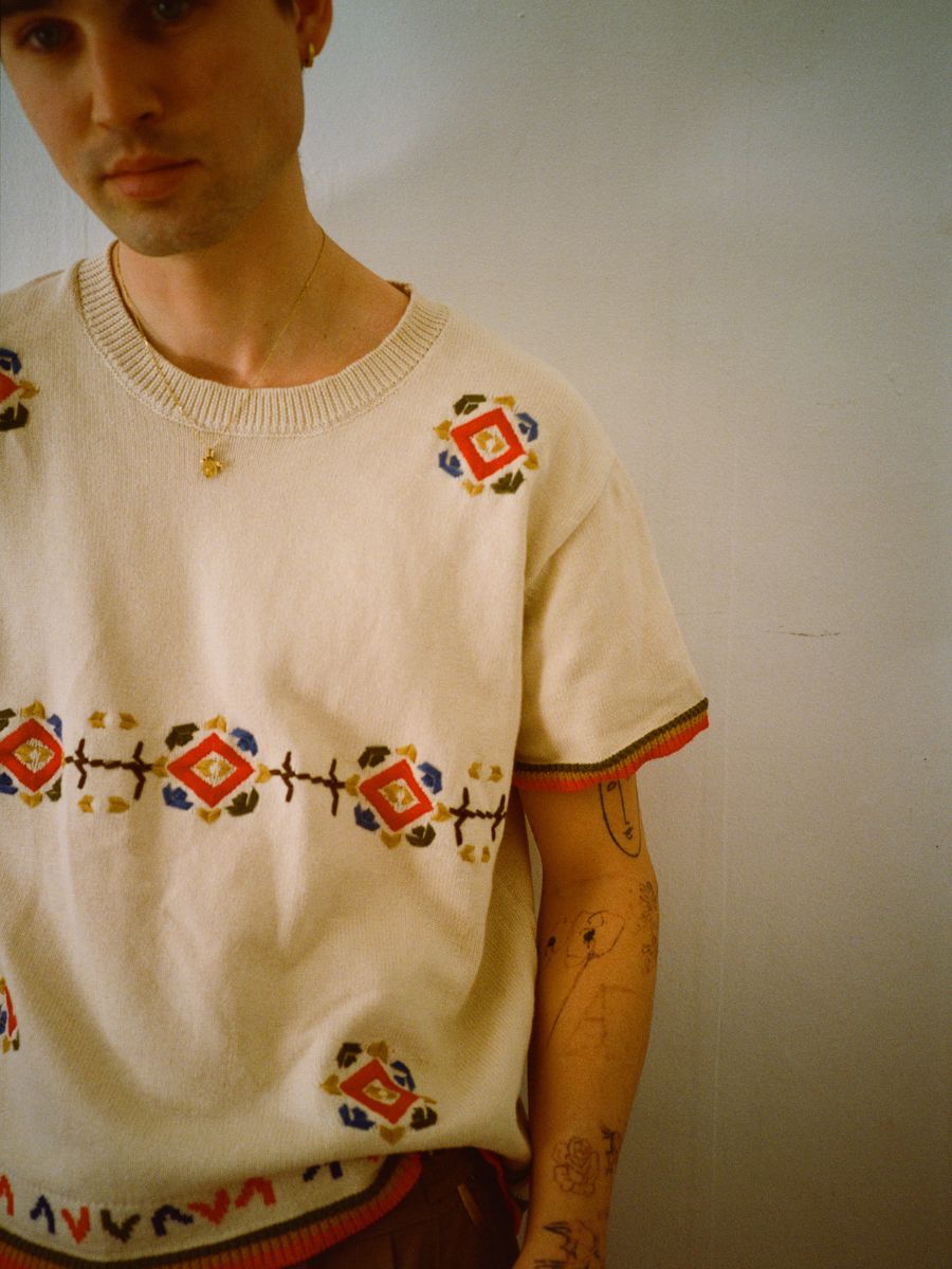 Knit Flower Petal Tee