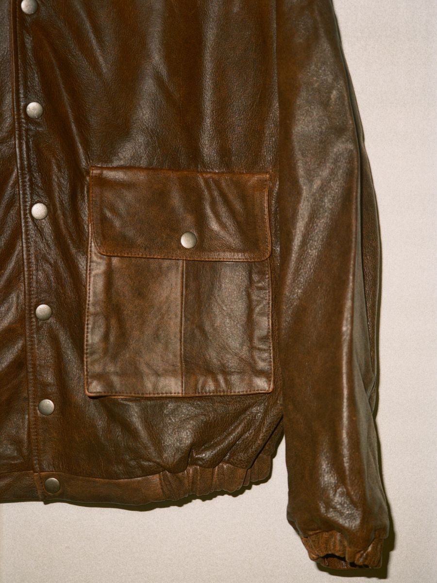 Dusk Distressed Genuine Leather Hoodie