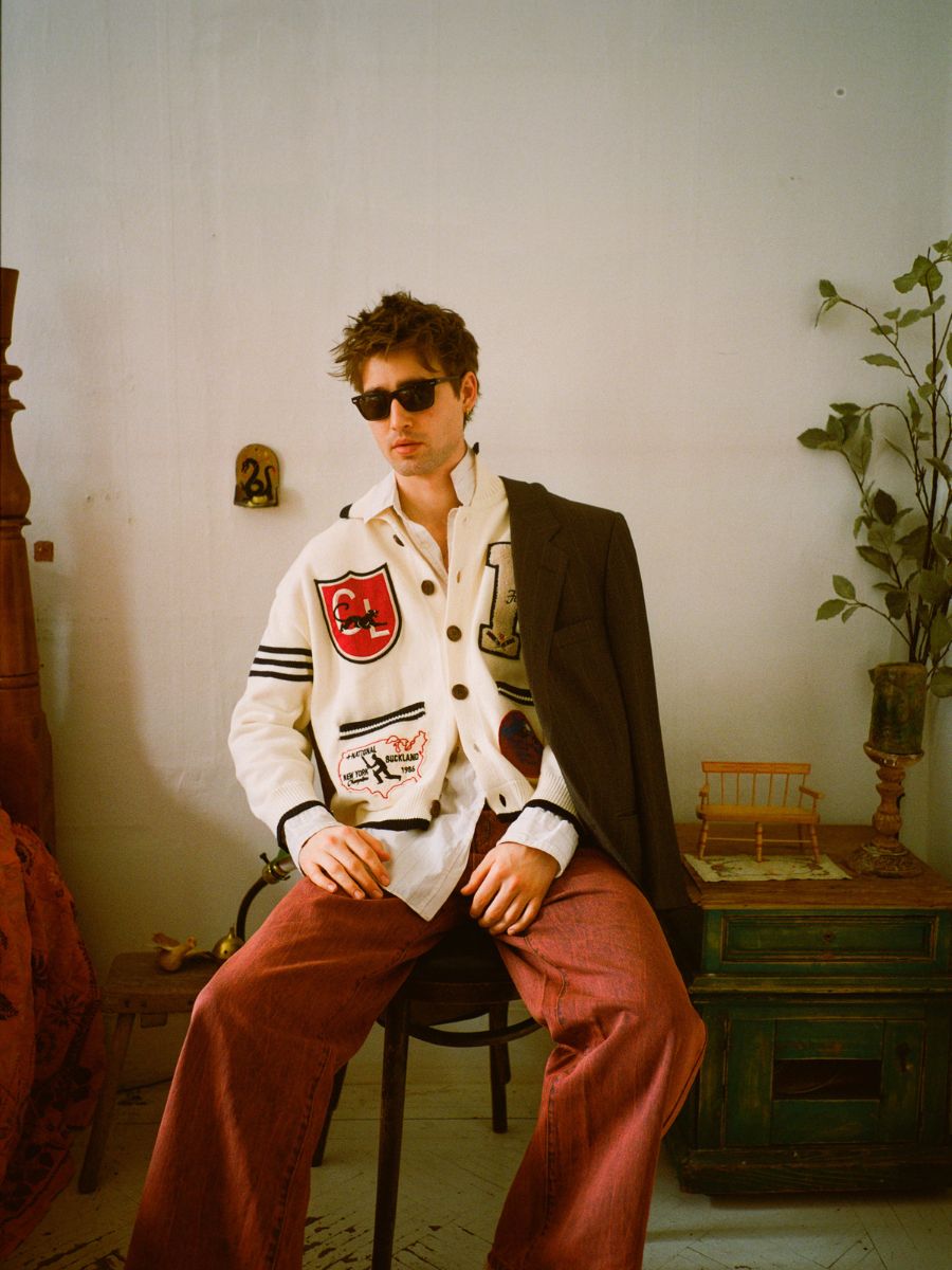 York Varsity Patch Collared Cardigan