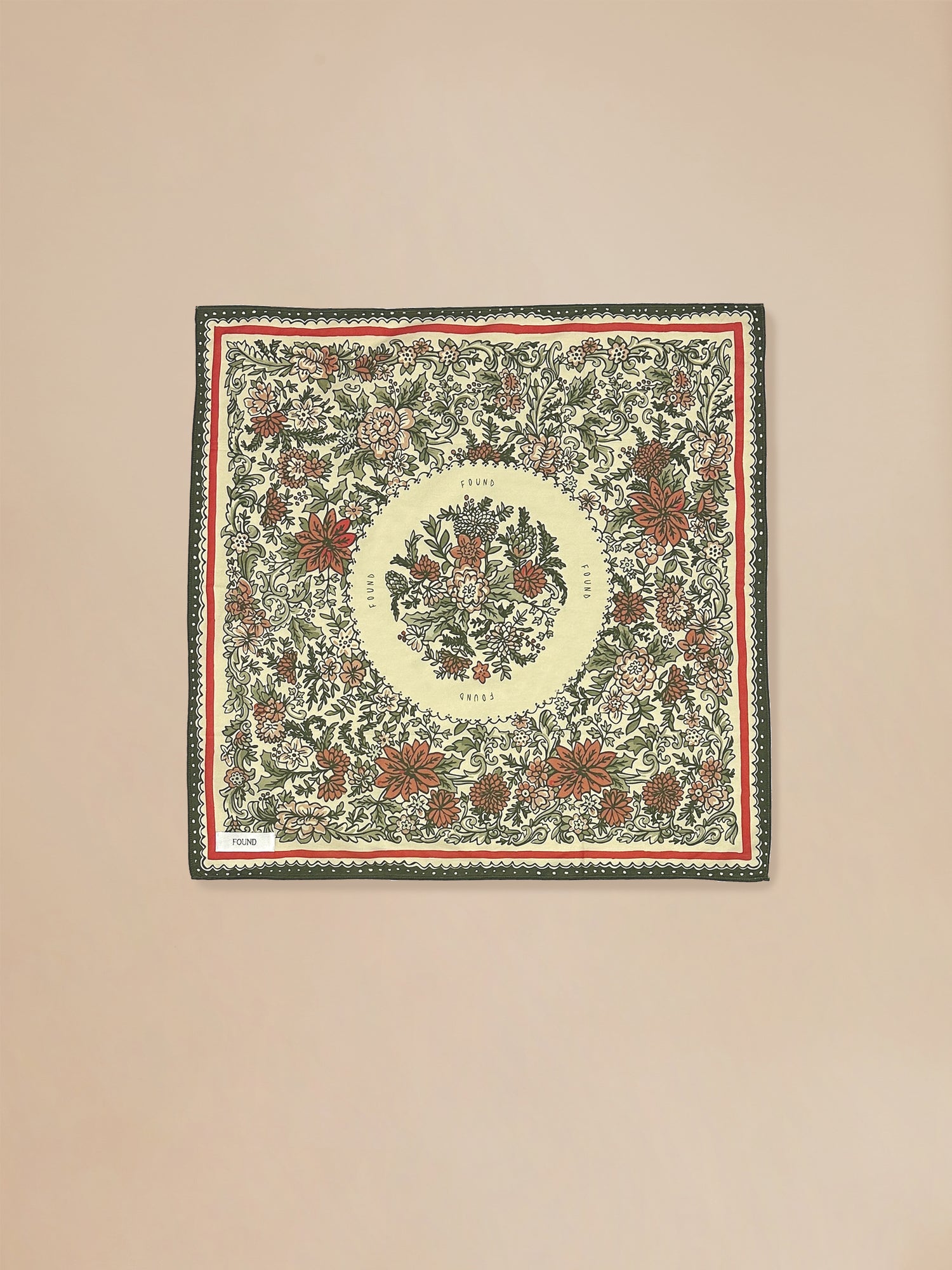 A square Floral Garden Bandana by Found with a floral design.