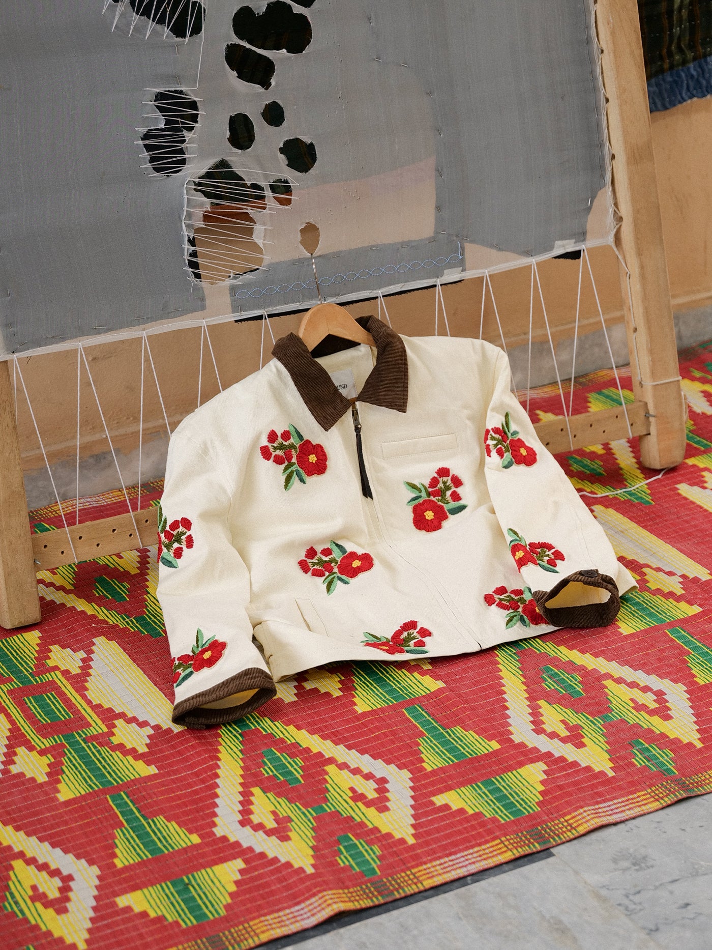 Floral Hand Embroidered Work Jacket