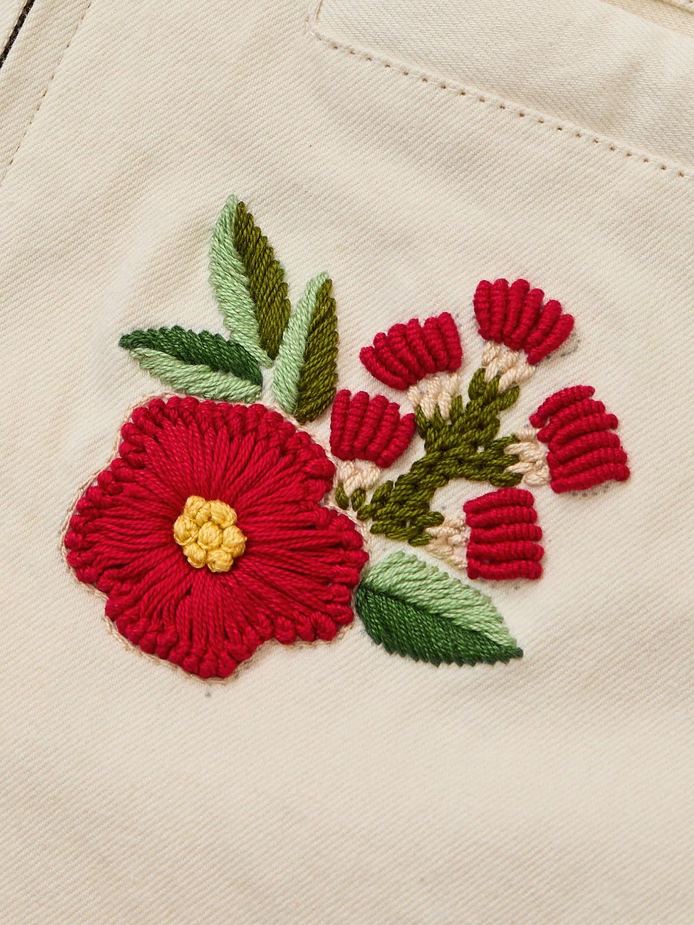 Floral Hand Embroidered Work Jacket