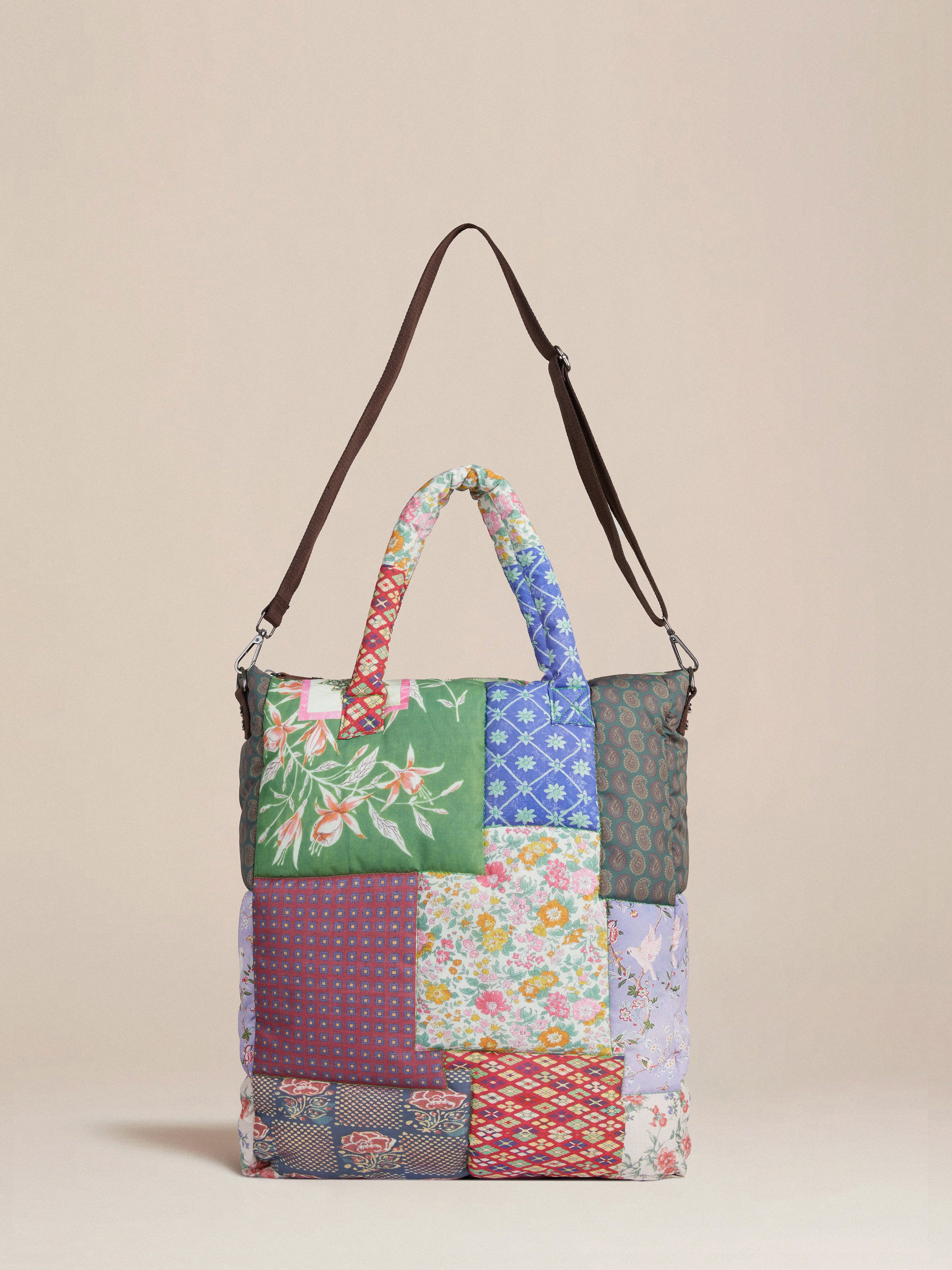 Profound Gardenia Tapestry Patchwork Tote Bag.