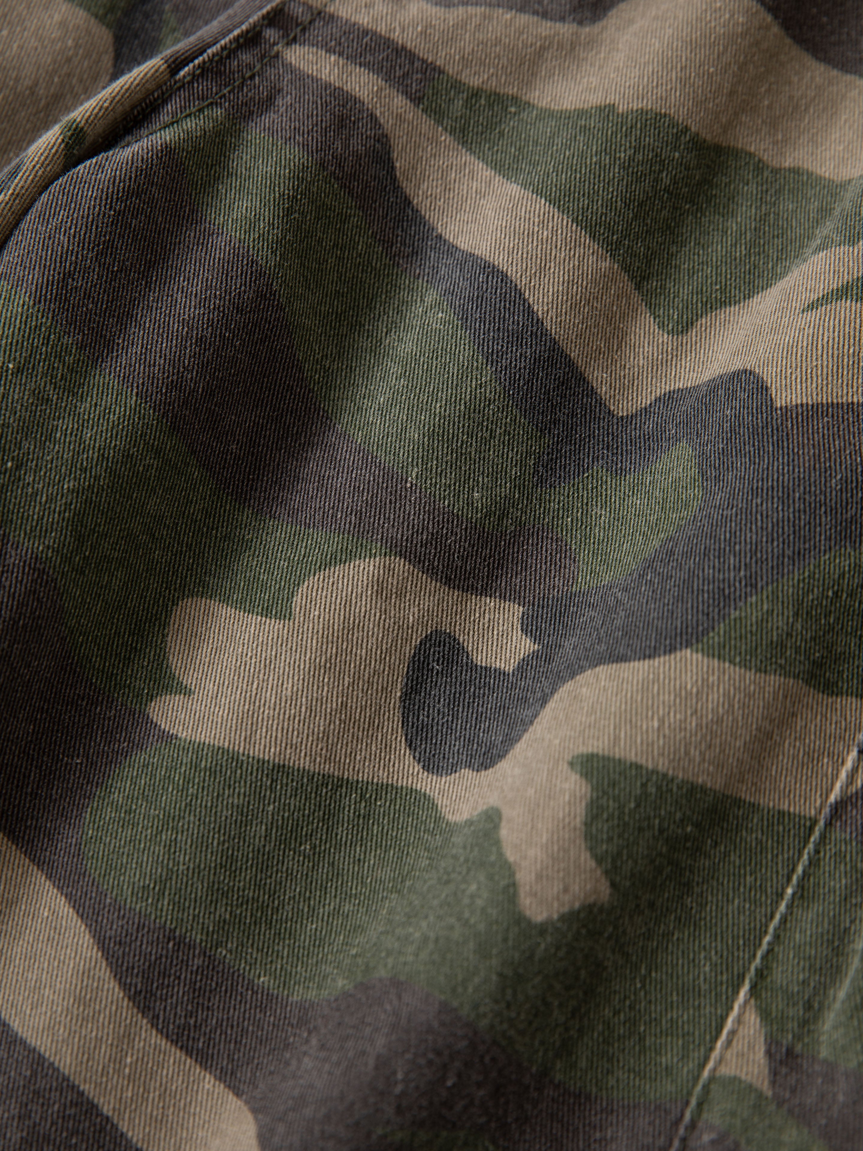 Camouflage Twill Utility Cargo Shorts