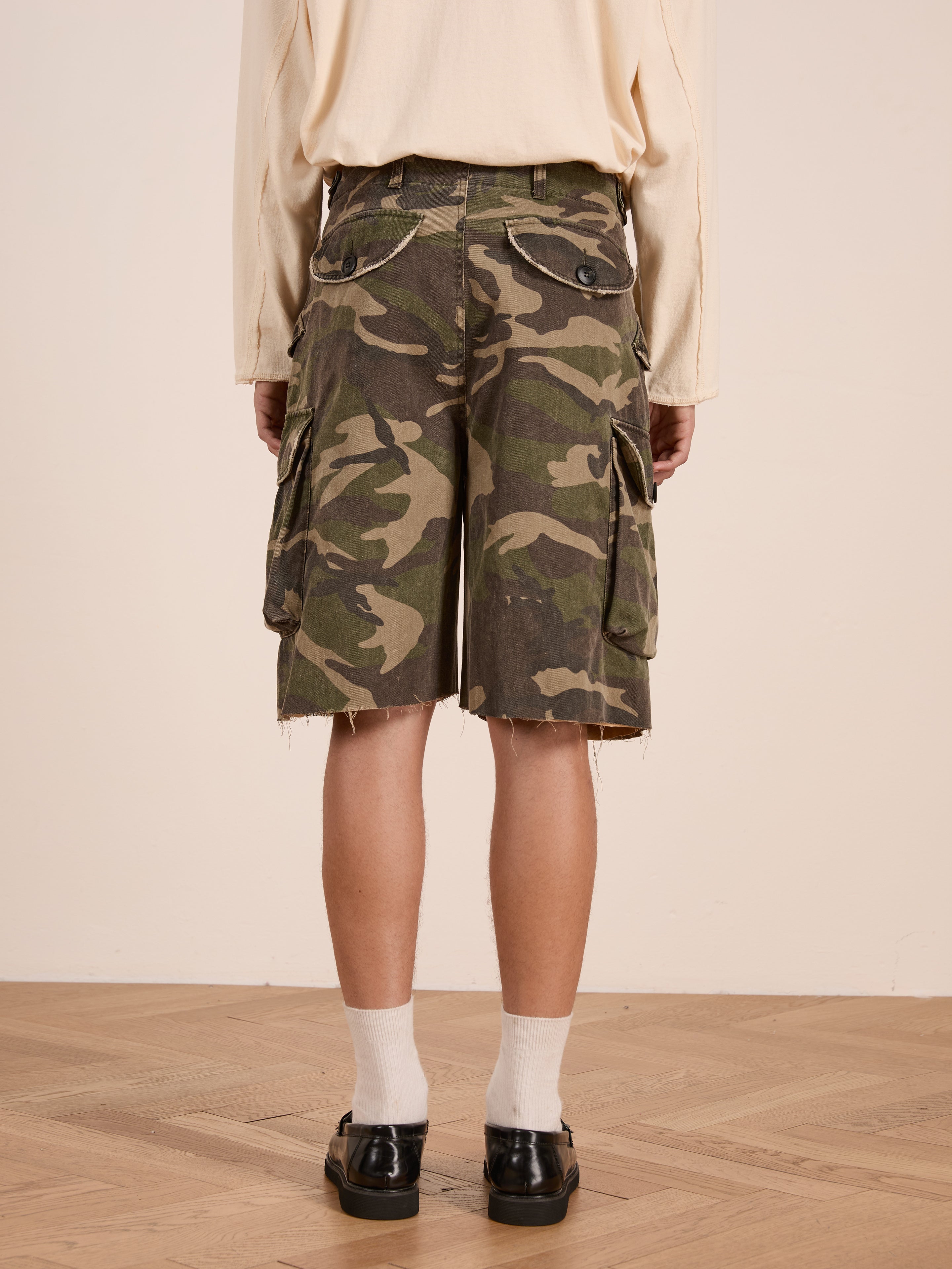 Camouflage Twill Utility Cargo Shorts