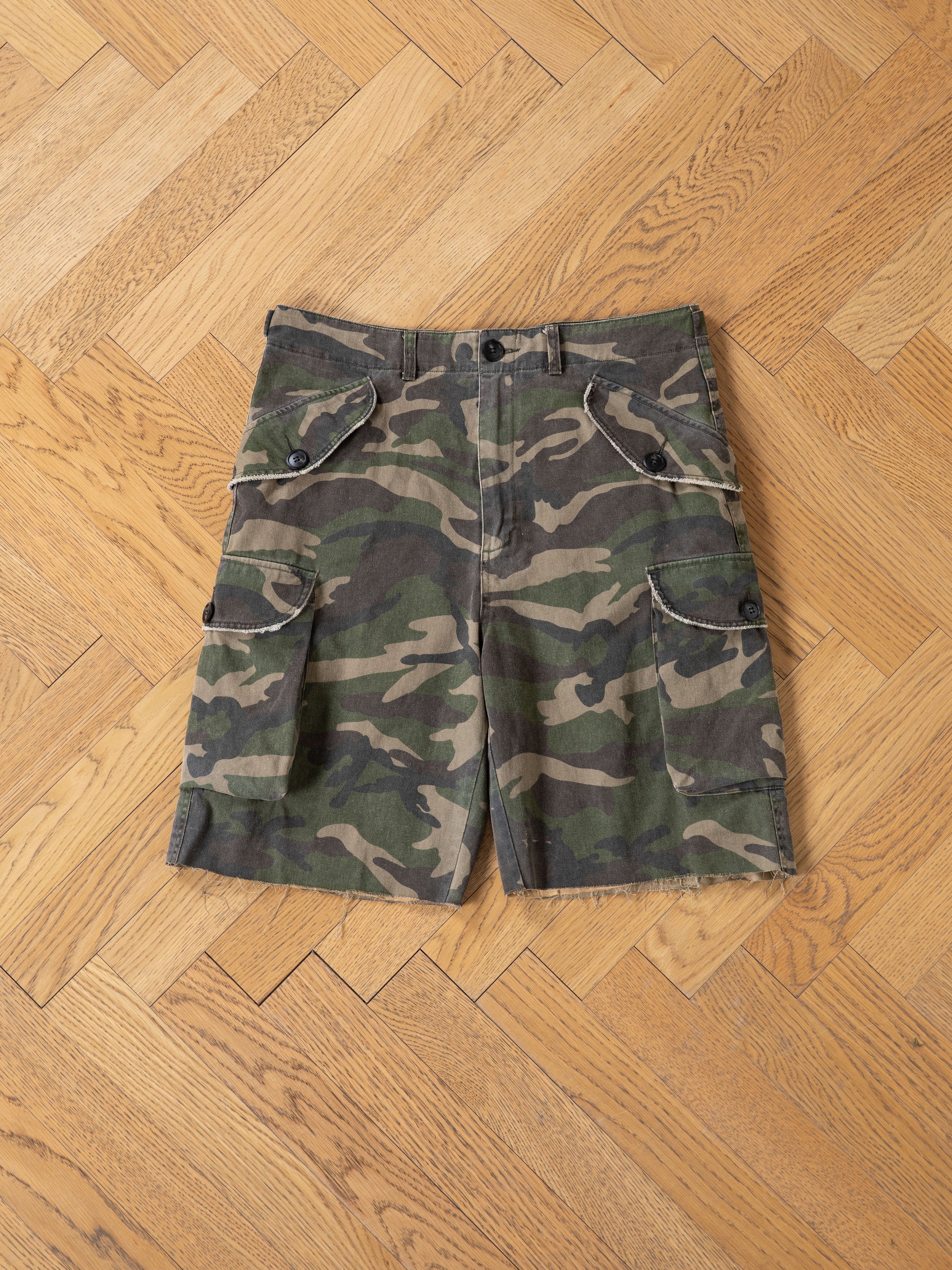 Camouflage Twill Utility Cargo Shorts