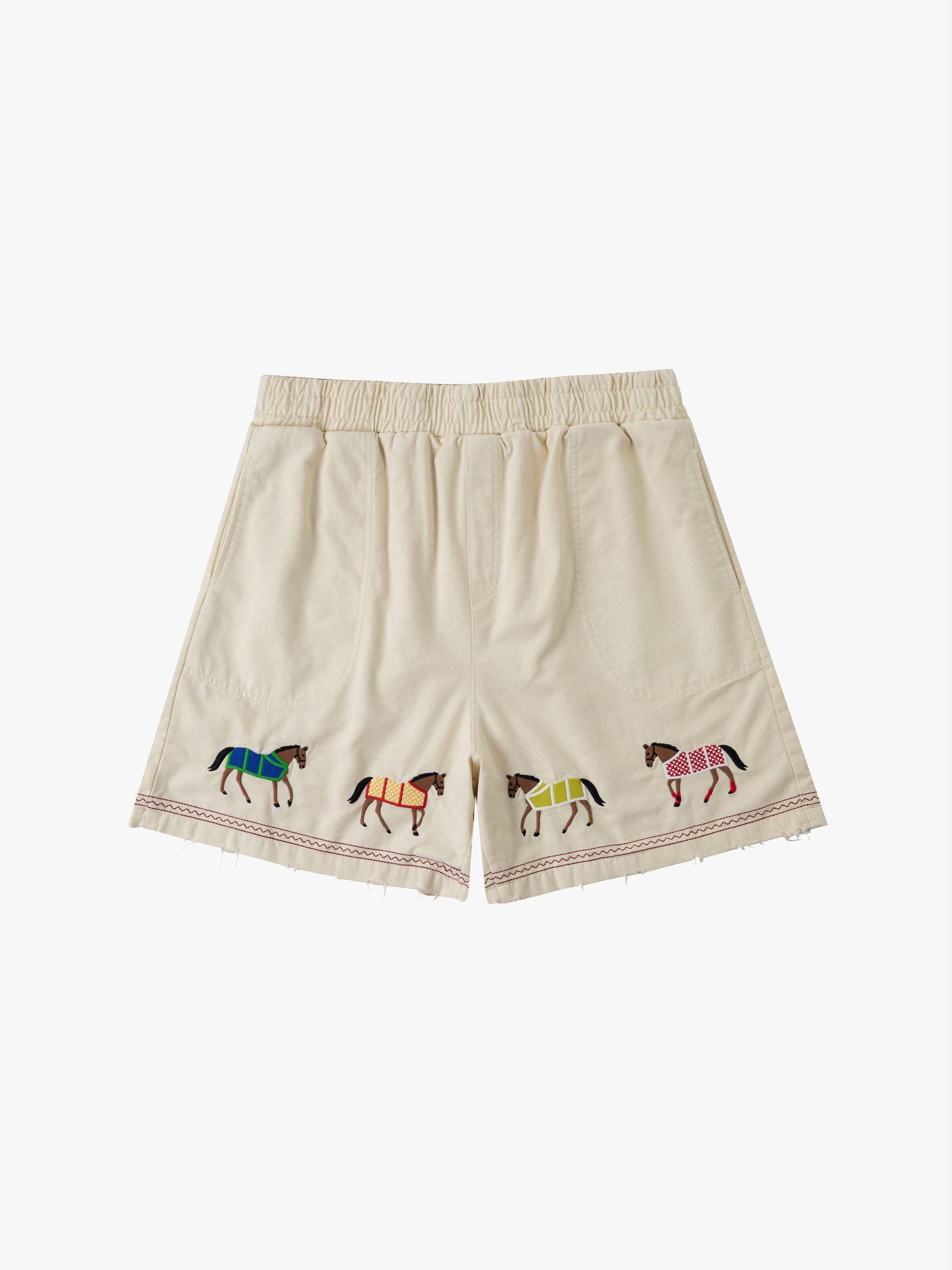 Embroidered Horse Shorts