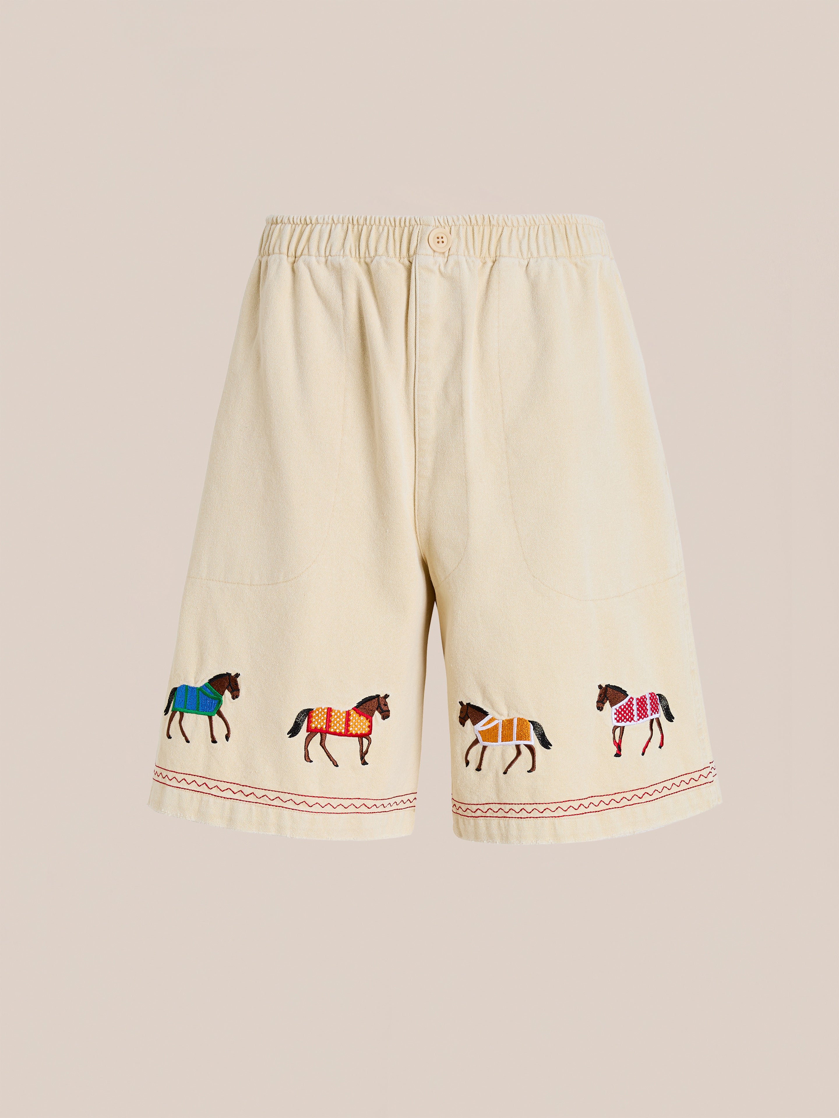 Embroidered Horse Shorts