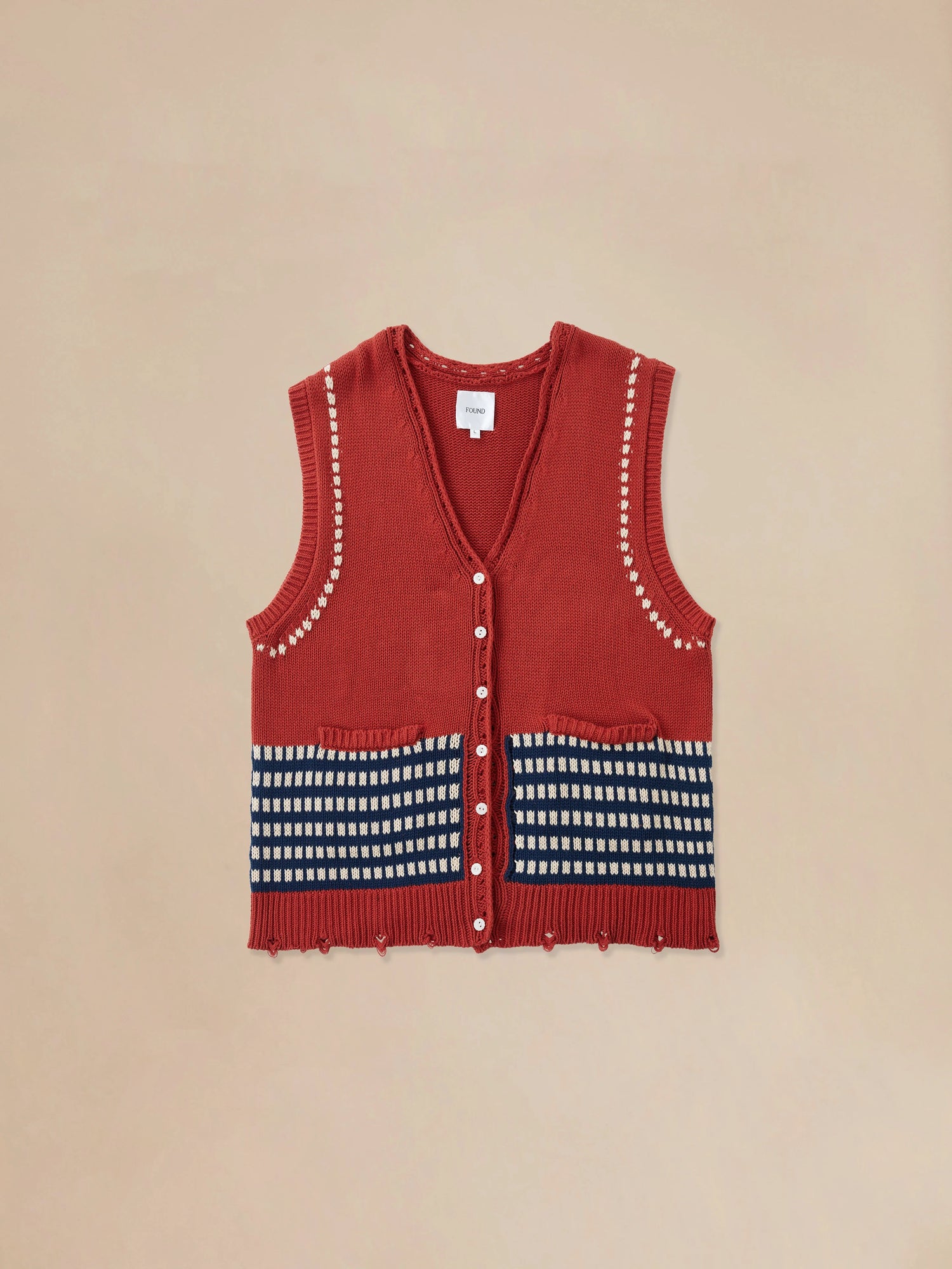 An Found Homestead Check Sweater Knit Vest
