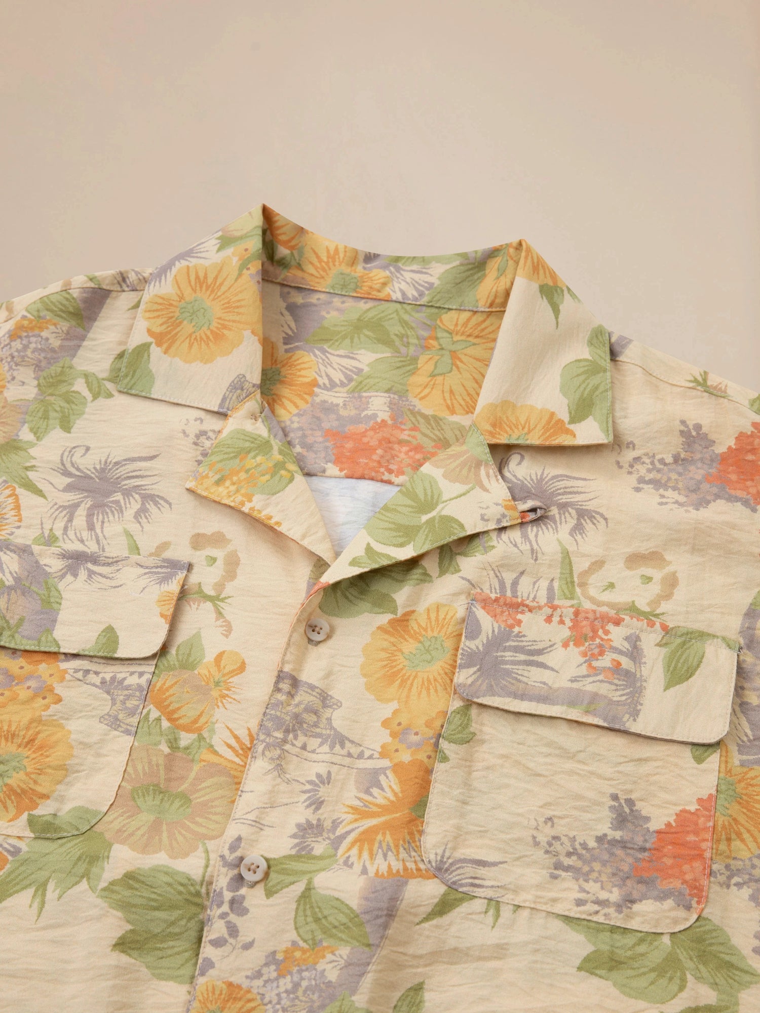The Meraj Vase Pot Long Sleeve Camp Shirt is a nature-inspired Hawaiian shirt with Phulkari motifs, featuring a vibrant floral print.