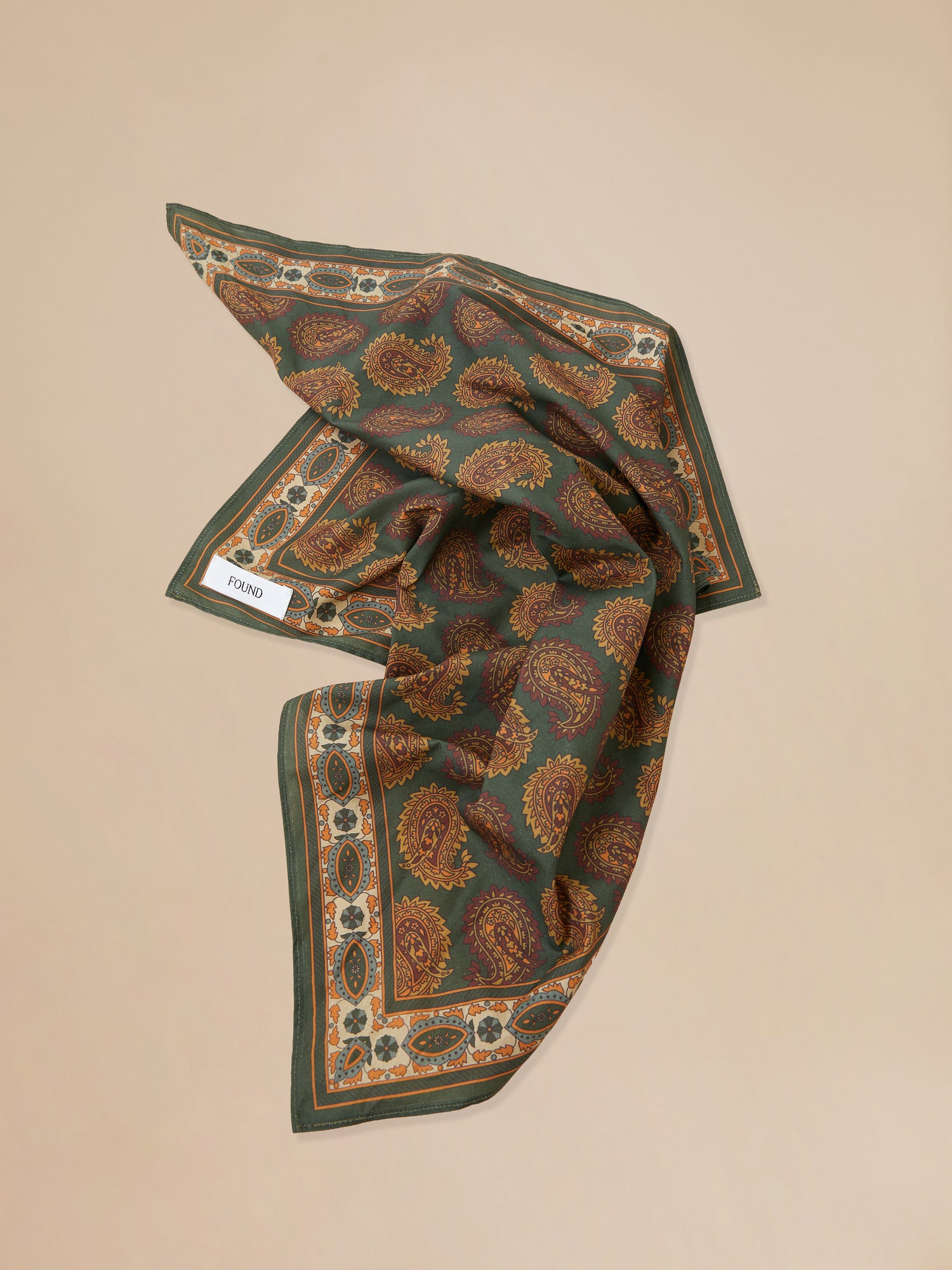 Dark green Paisley Forest Bandana for men by Found.
