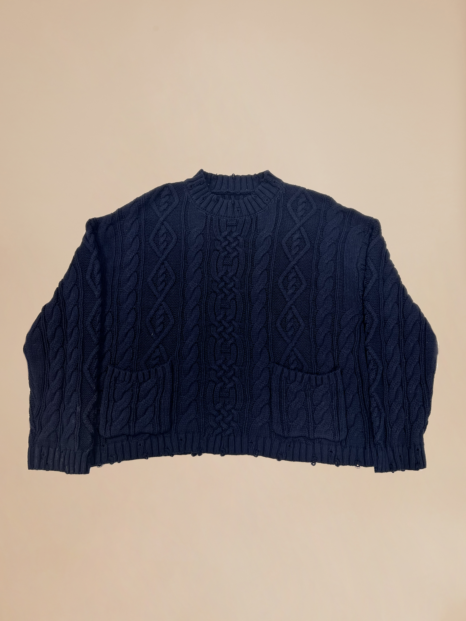 Sample 21 (Distressed Knitted Cable Knit Sweater)