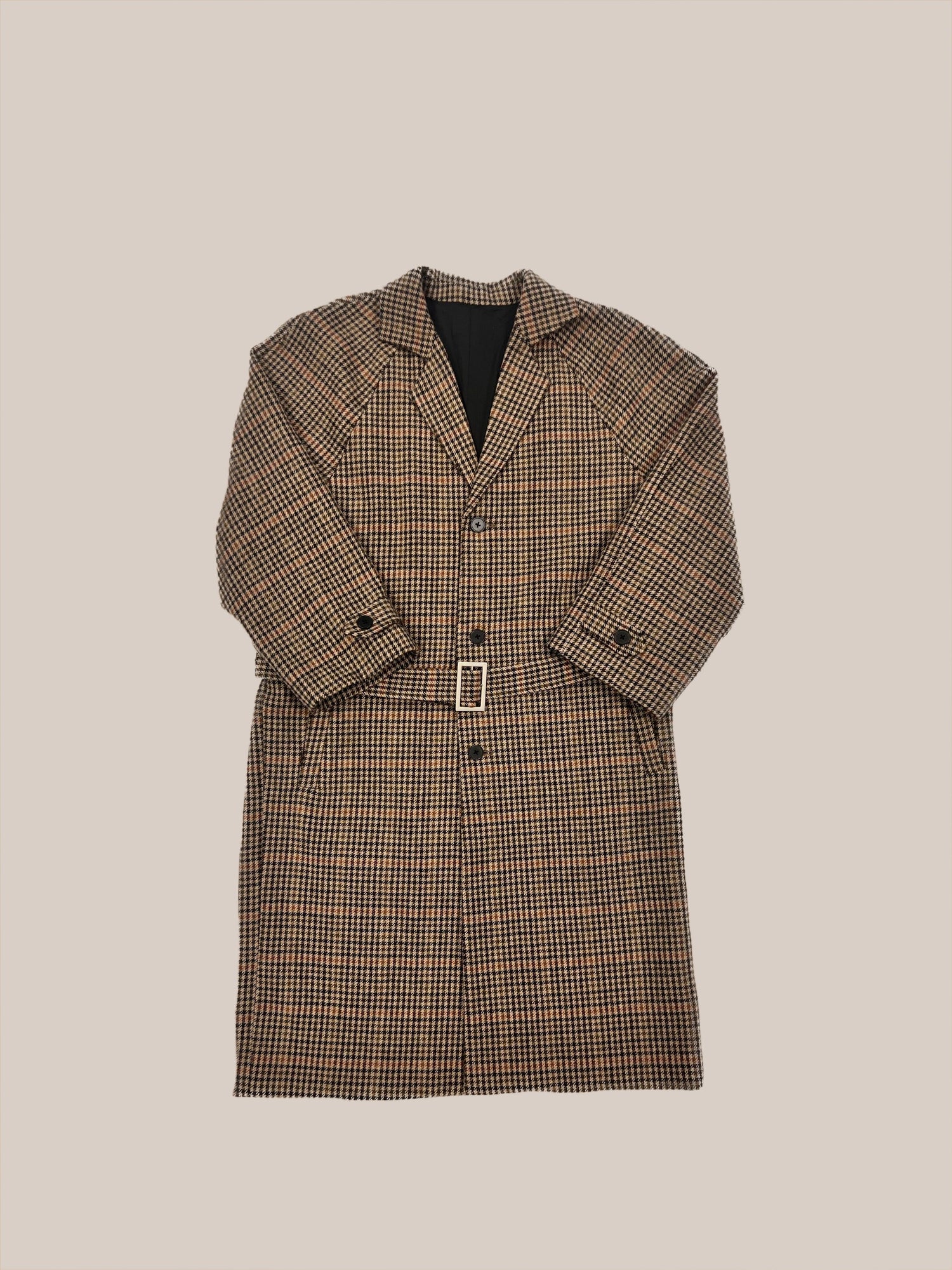 Houndstooth coat with a Profound Sample 4 displayed on a neutral background.