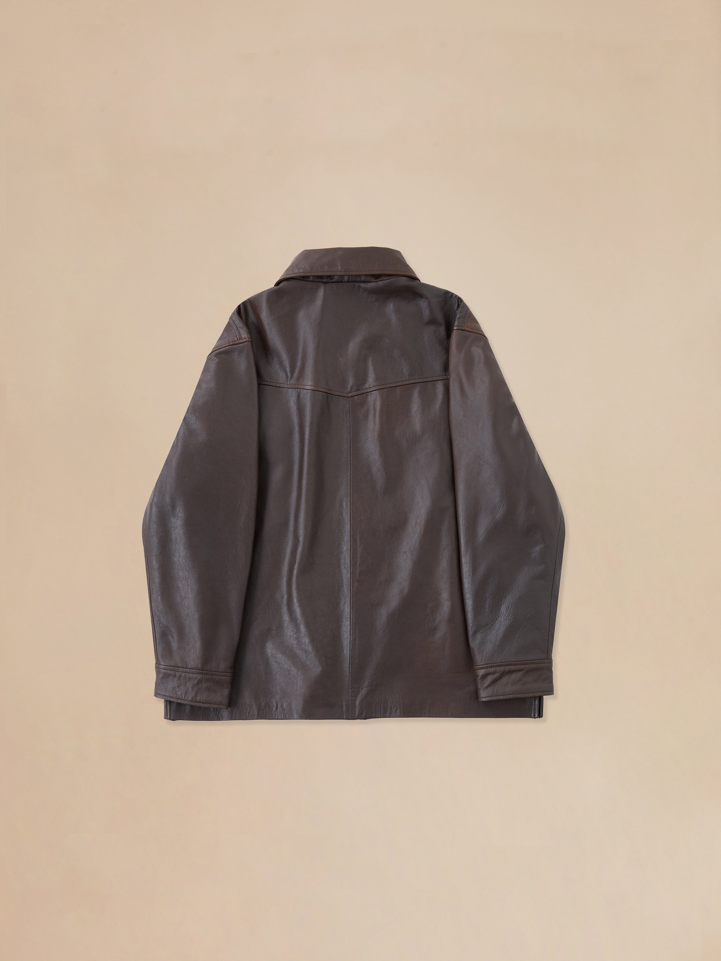 Sepia Leather Overshirt