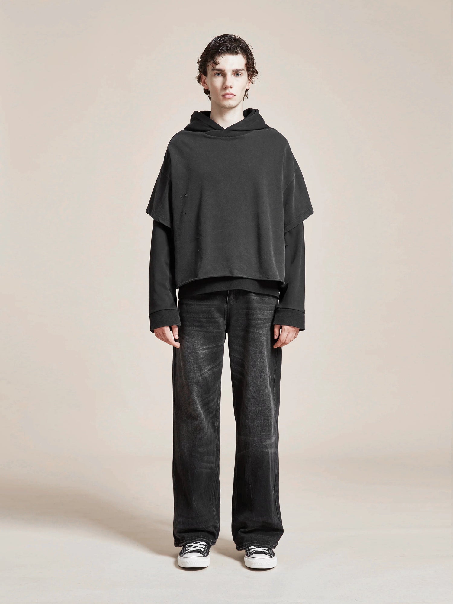 Double layer hoodie clearance