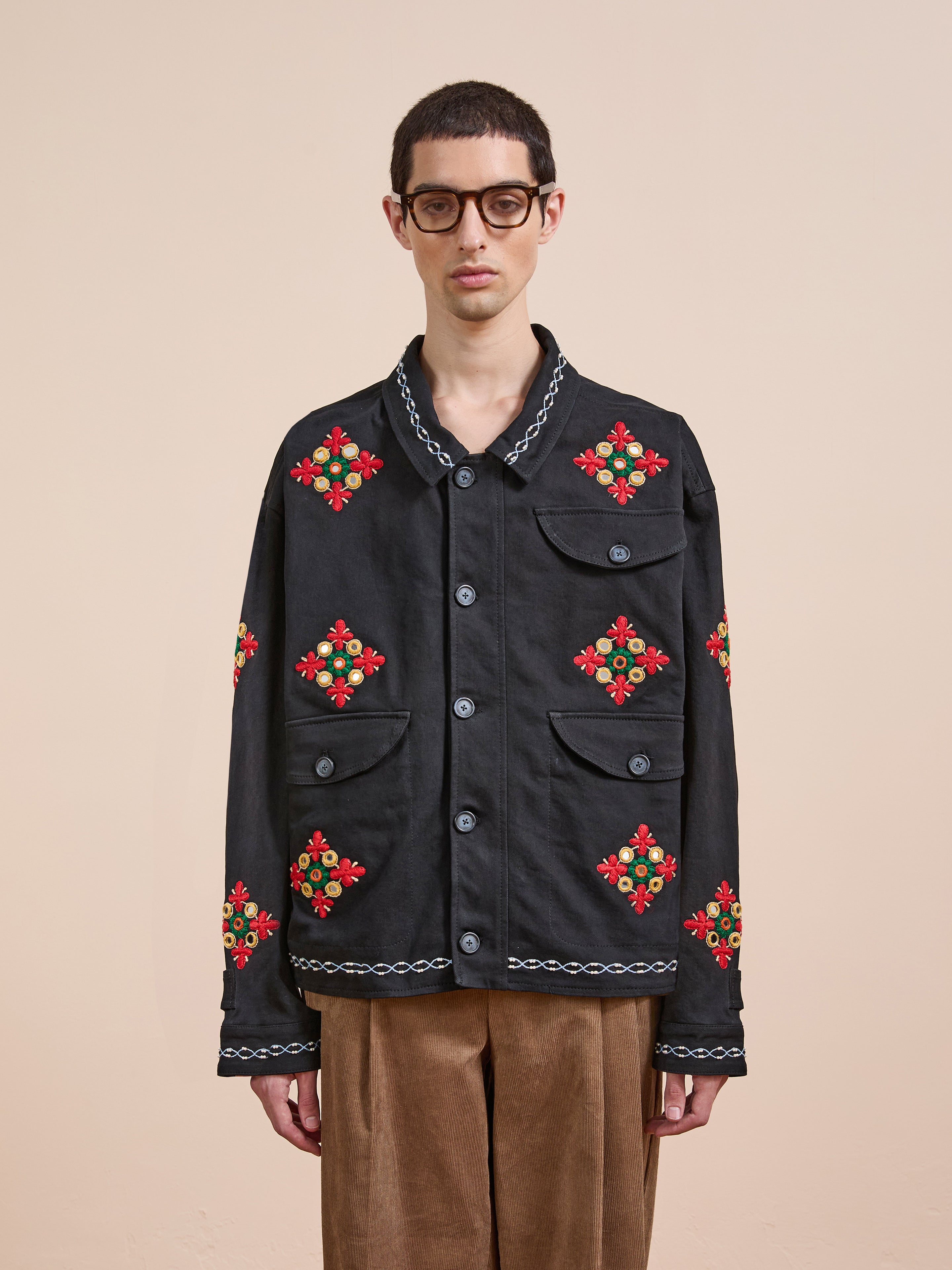 Mirror Ornament Hand Embroidered Work Jacket
